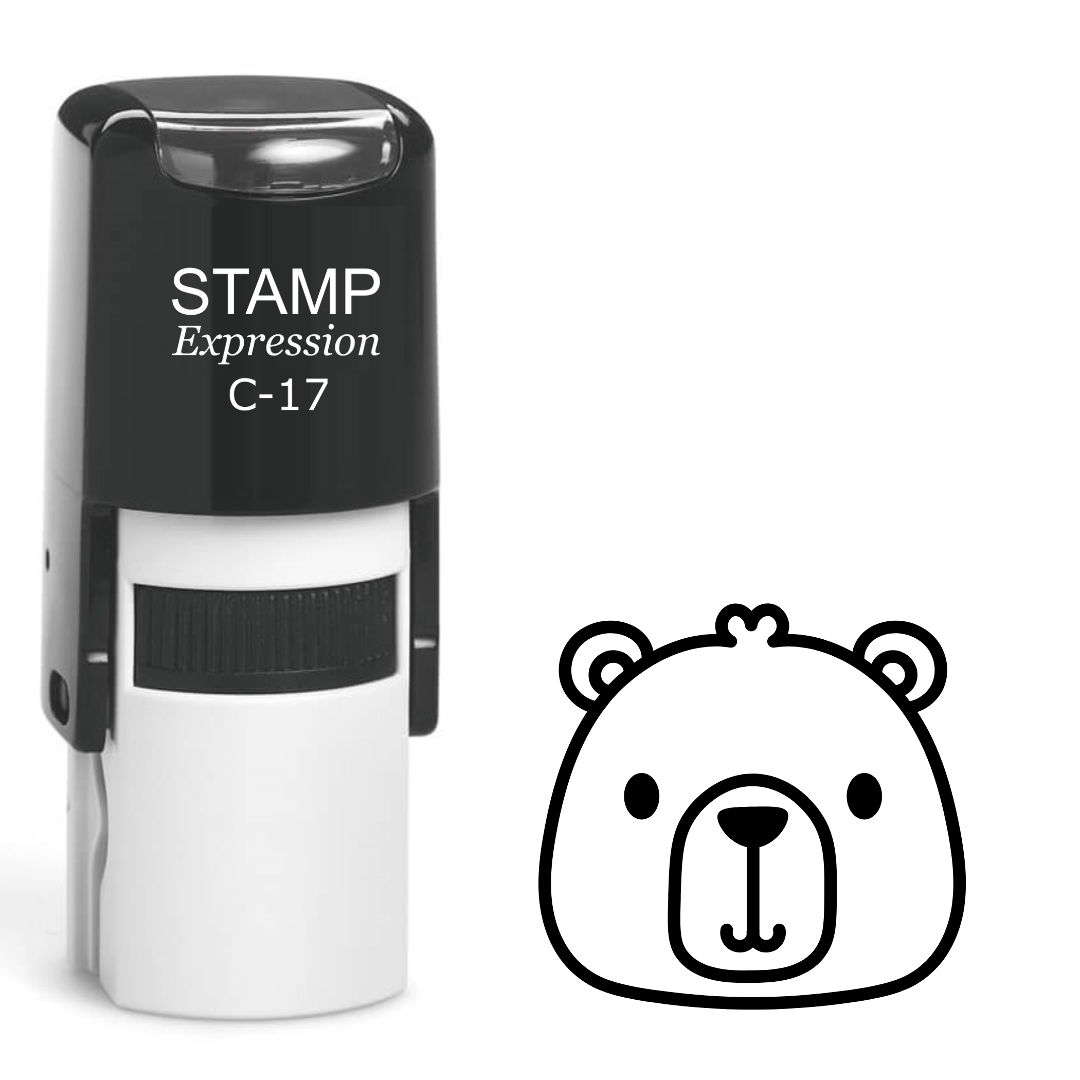 Bear head outline Self Inking Rubber Stamp (SH-64099)