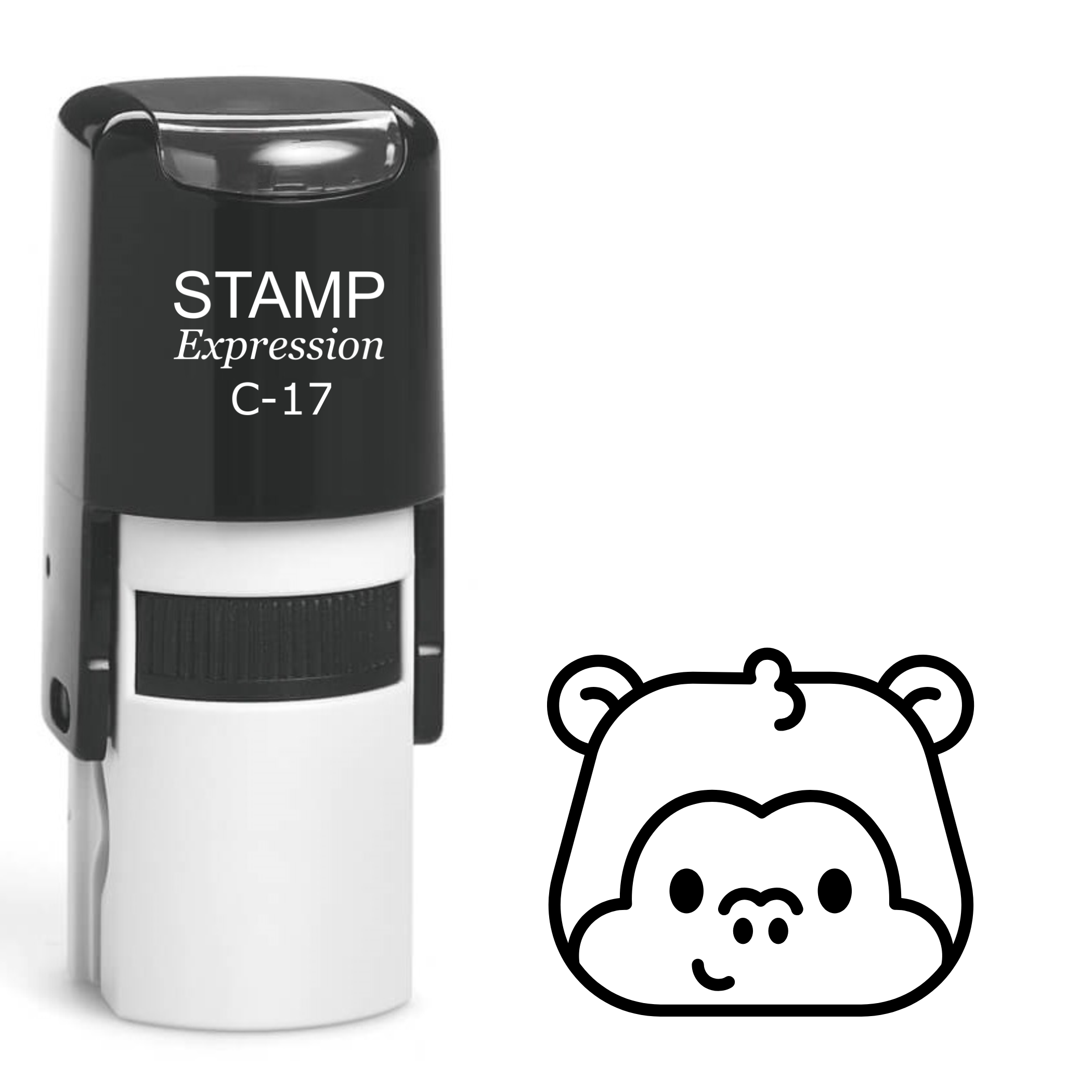 Cute monkey head outline Self Inking Rubber Stamp (SH-64101)