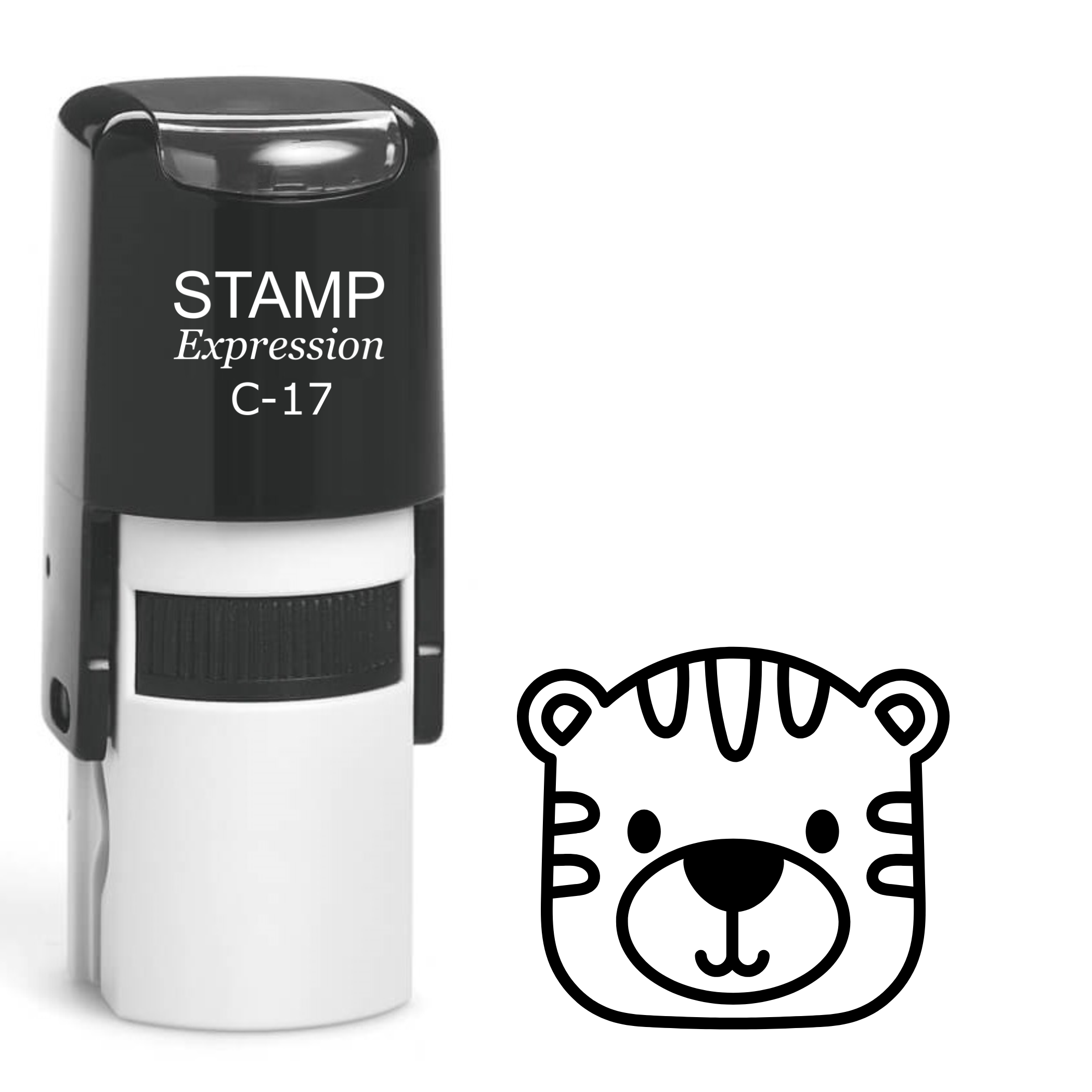 Cute tiger head outline Self Inking Rubber Stamp (SH-64106)