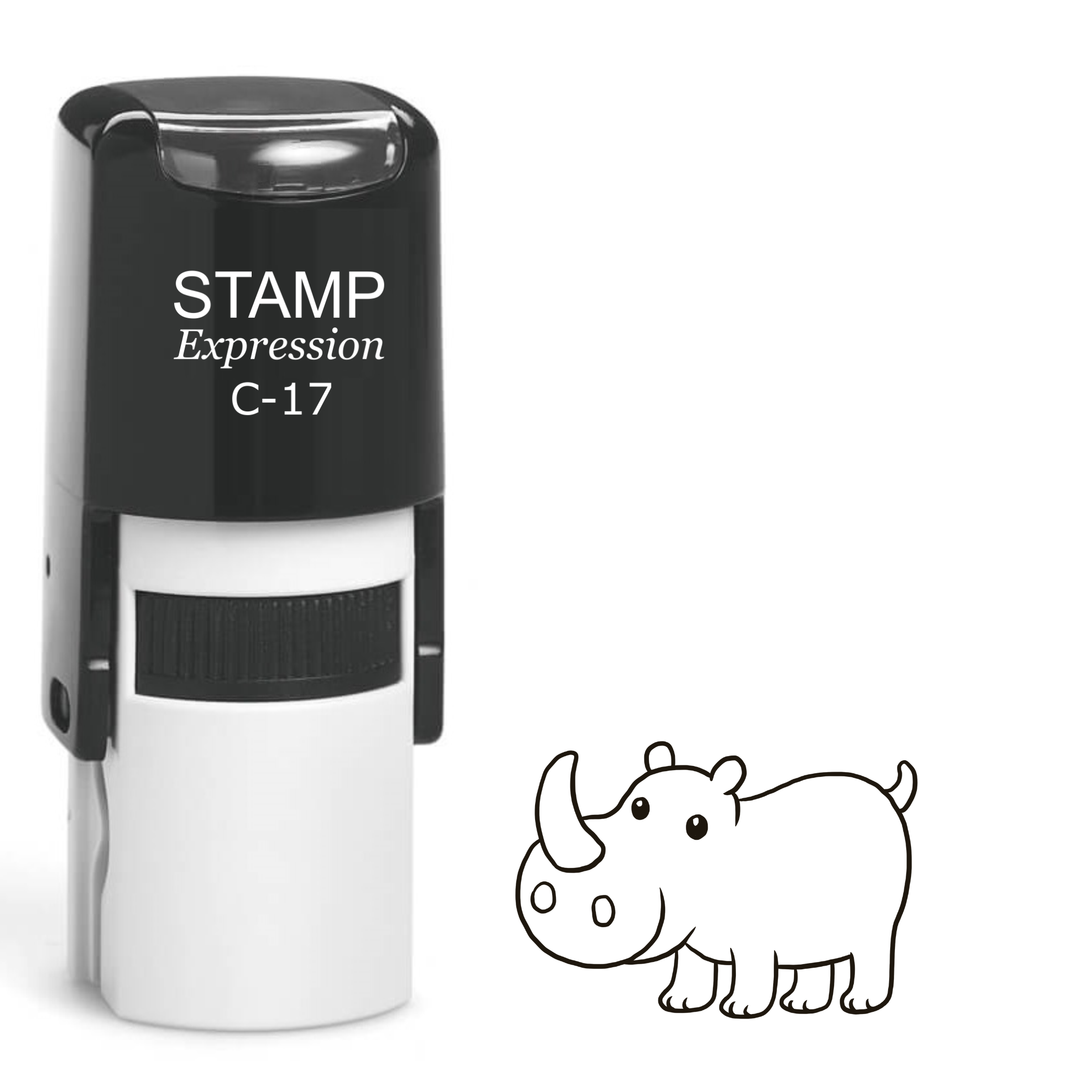 Adorable rhino outline Self Inking Rubber Stamp (SH-64107)