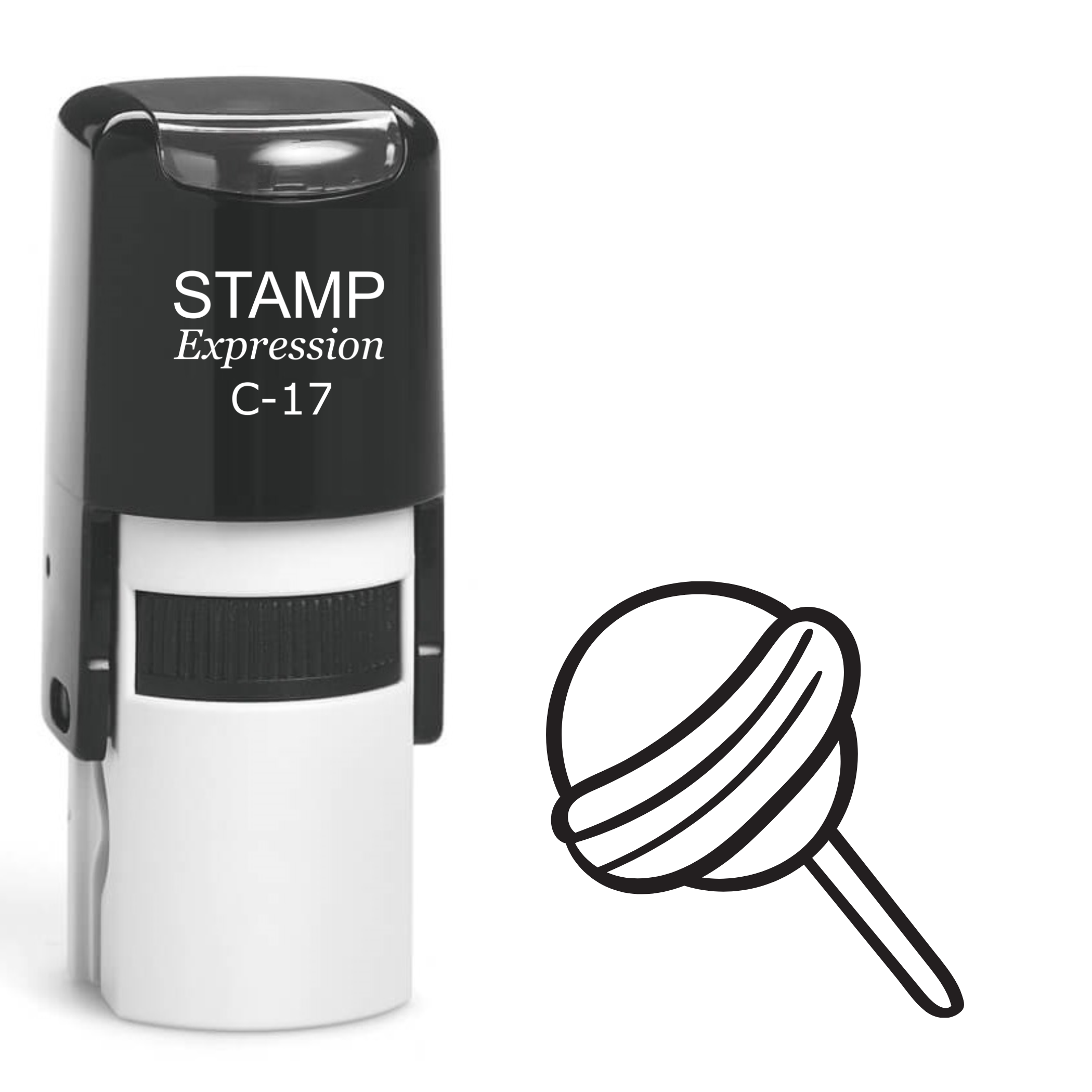 Classic round lollipop Self Inking Rubber Stamp (SH-64123)