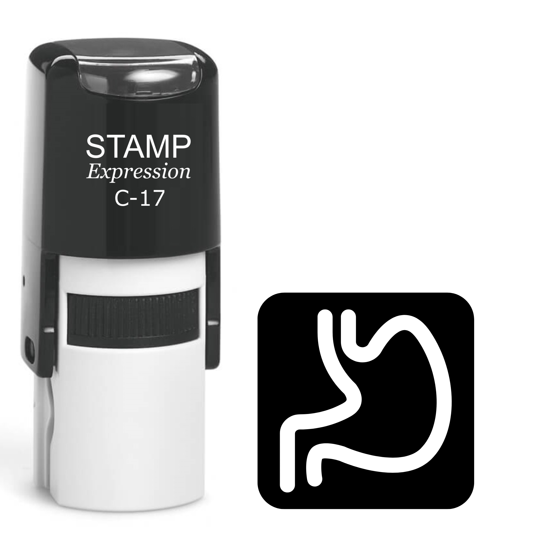 Stomach in the square Self Inking Rubber Stamp (SH-64128)