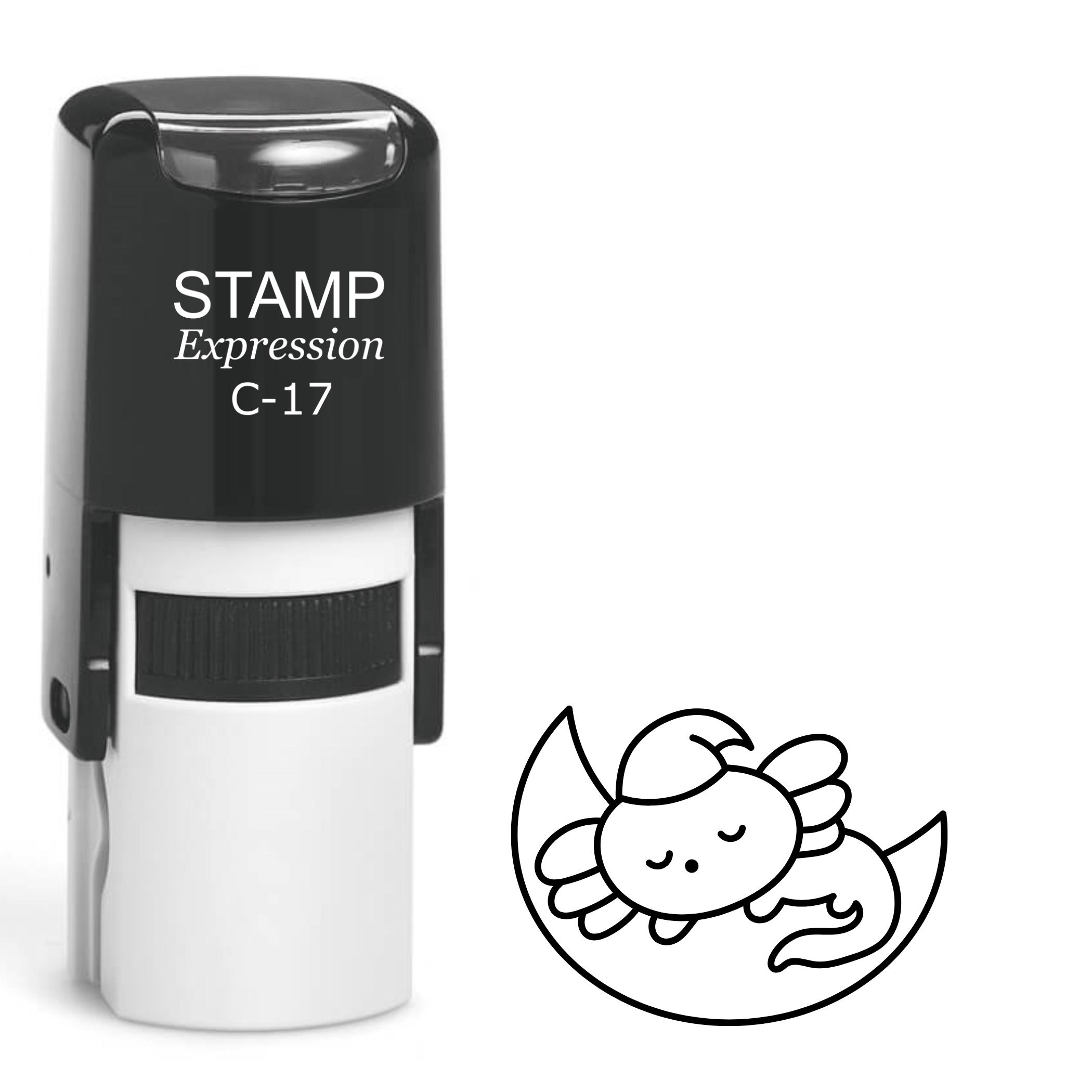 Axolotl sleeping on the moon Self Inking Rubber Stamp (SH-64134)