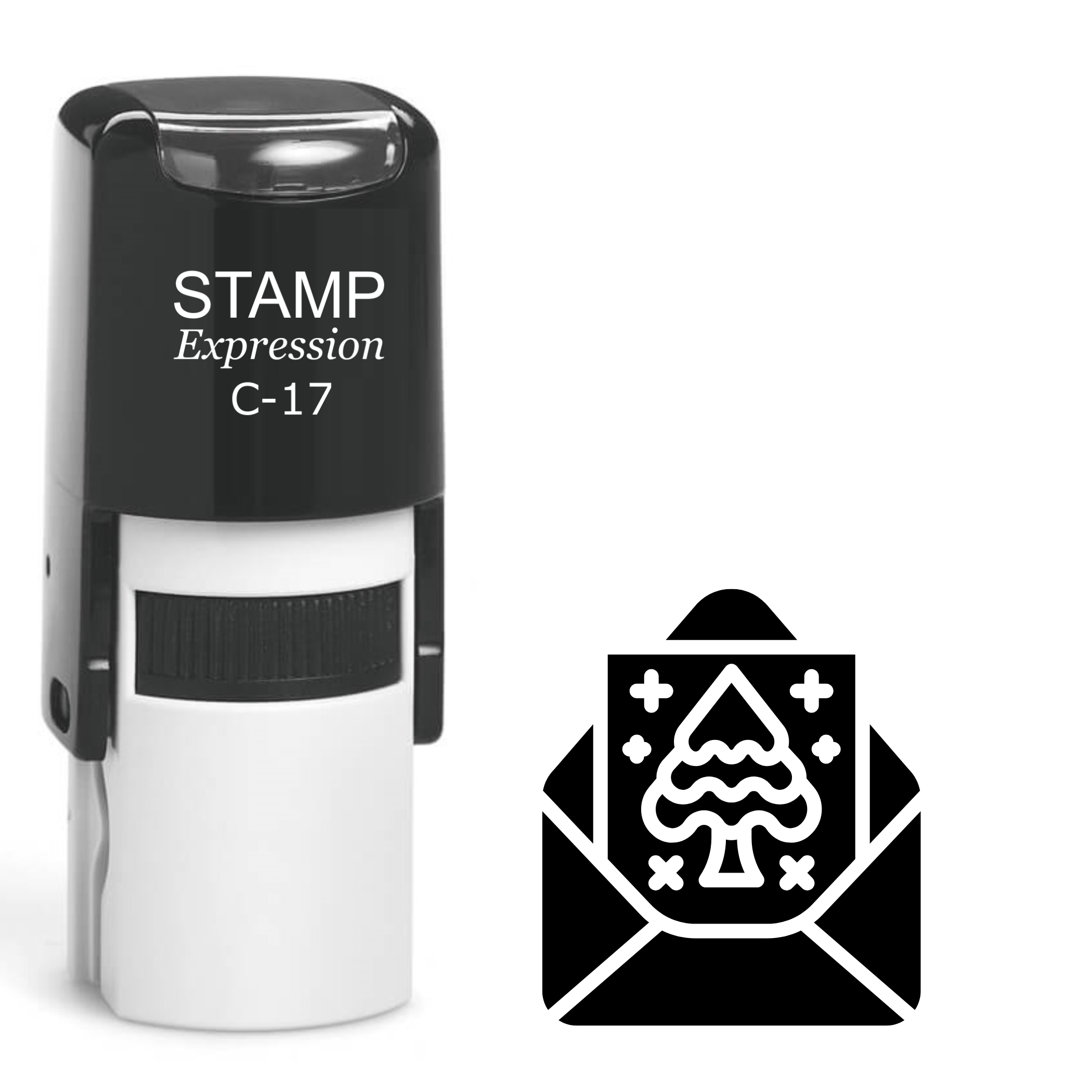 Open Christmas letter with a tree Self Inking Rubber Stamp (SH-64142)