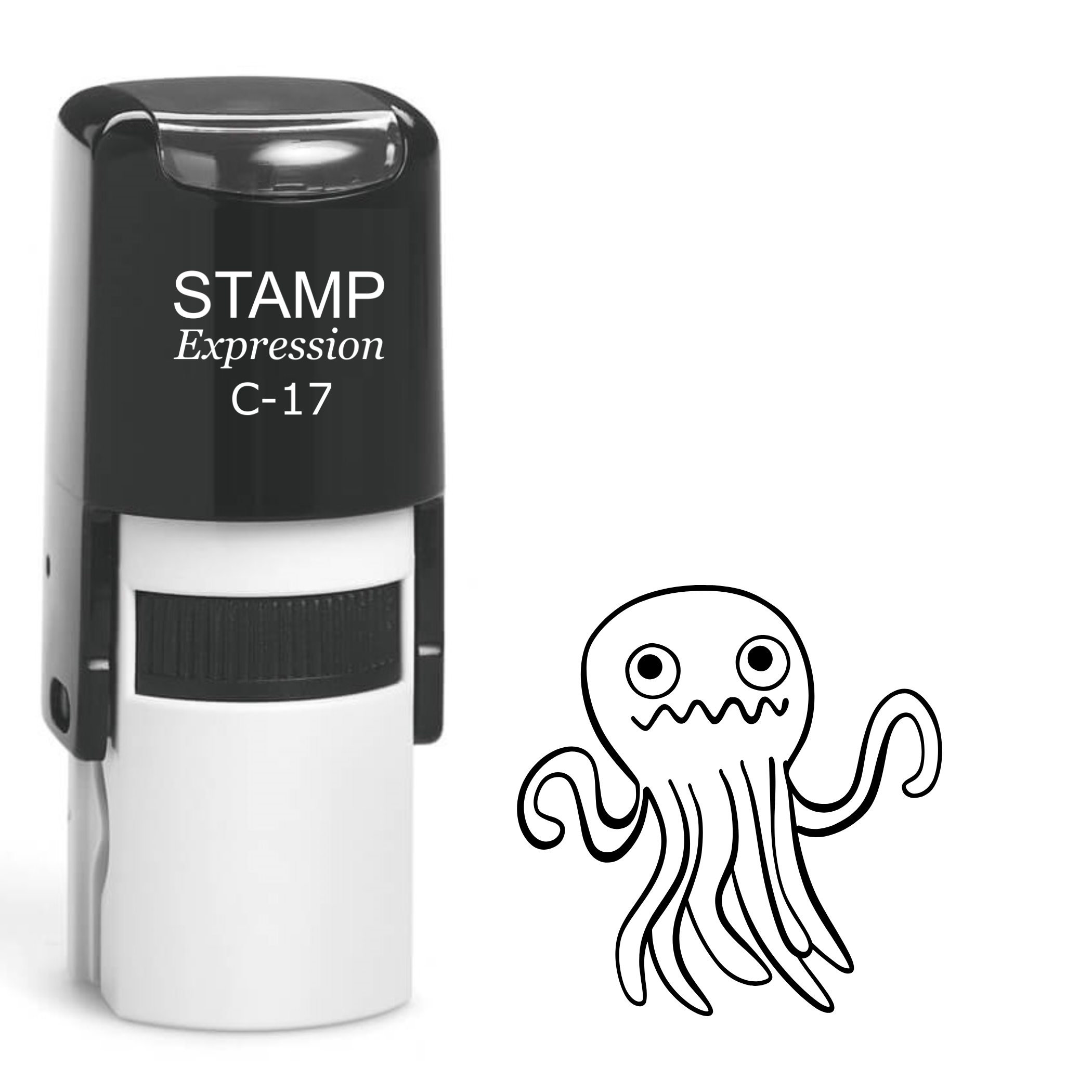 Terrified octopus Self Inking Rubber Stamp (SH-64148)
