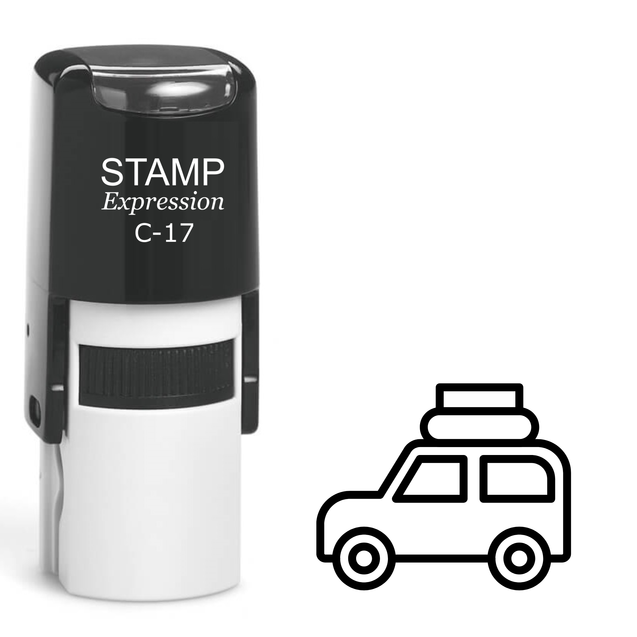 Traveling Jeep outline Self Inking Rubber Stamp (SH-64154)