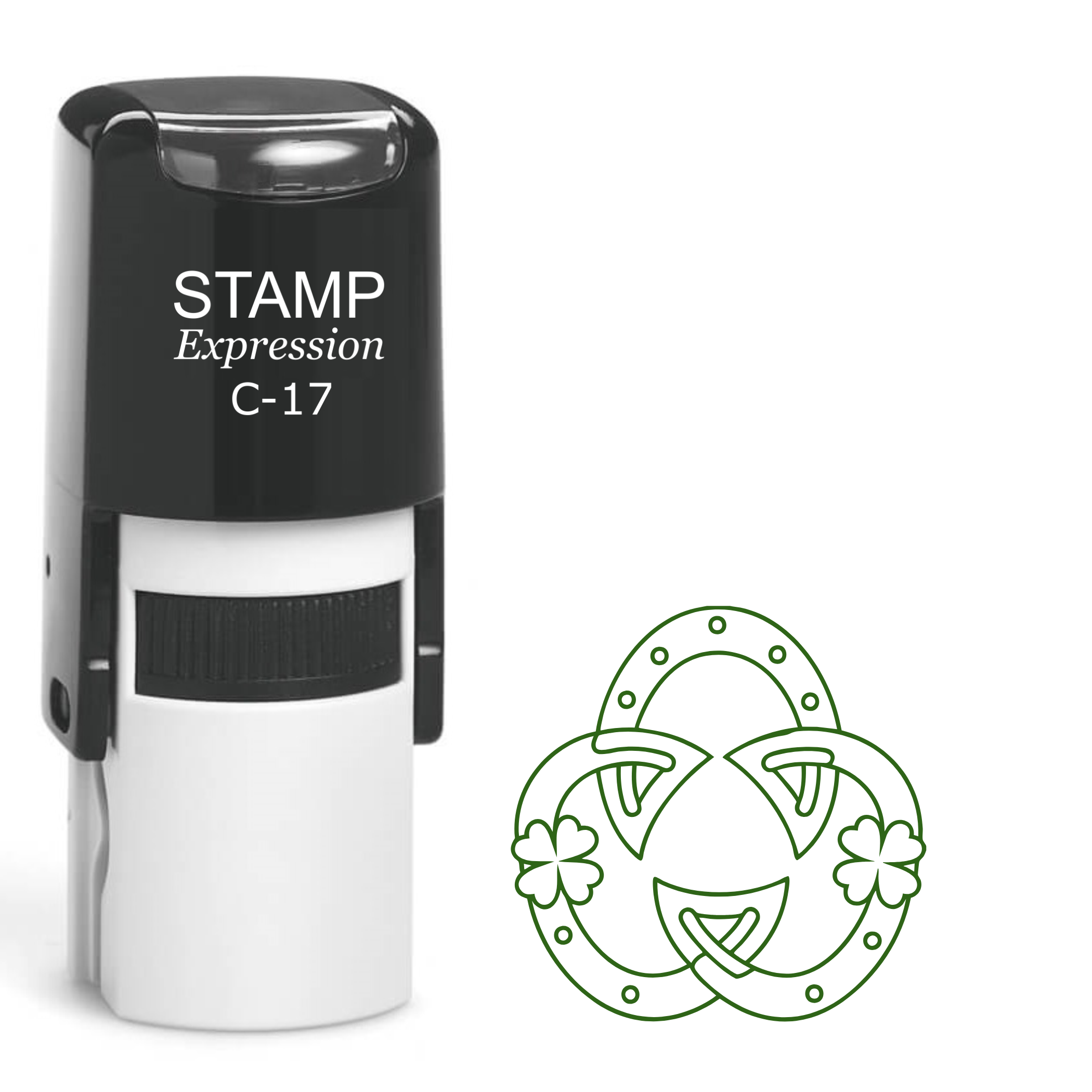 Celtic symbol with shamrocks outline St. Patrick’s Day Self Inking Rubber Stamp (SH-64161)