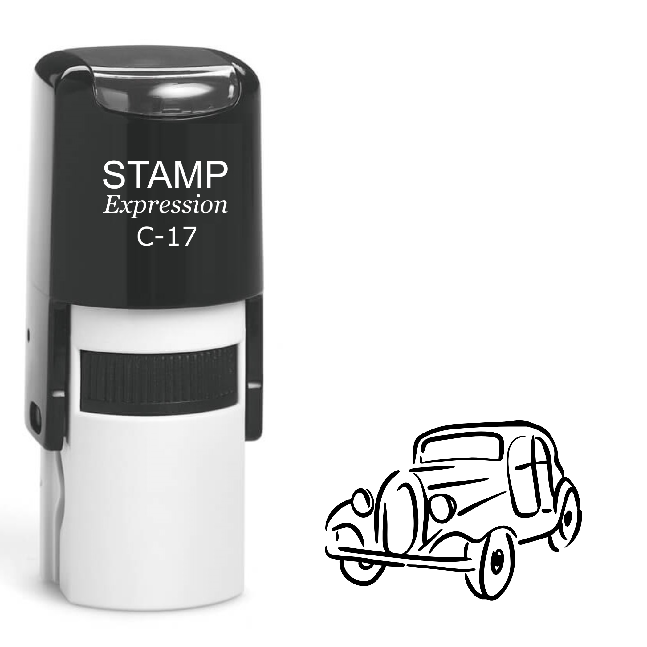 Classic car outline Self Inking Rubber Stamp (SH-64173)