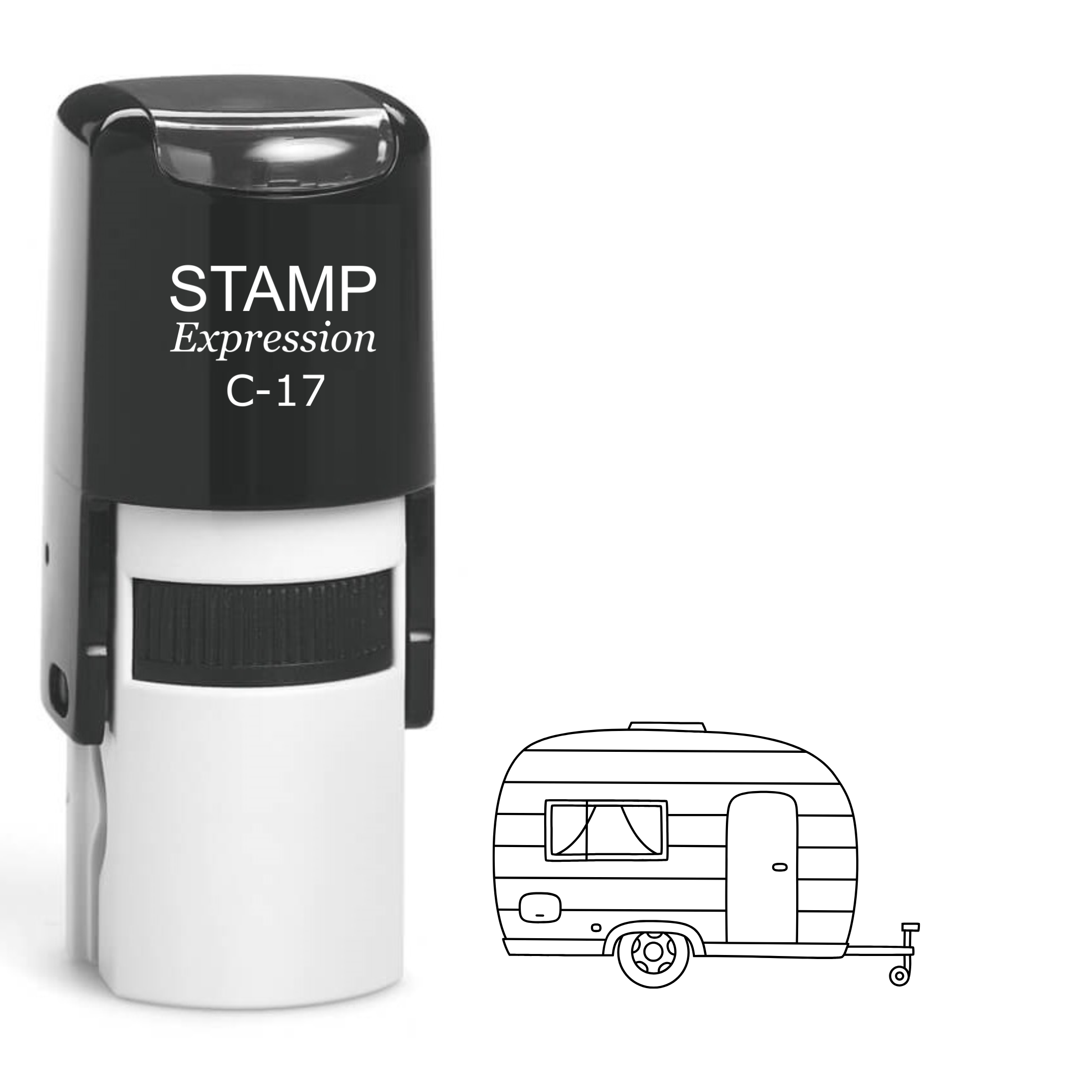 Camper outline Self Inking Rubber Stamp (SH-64192)