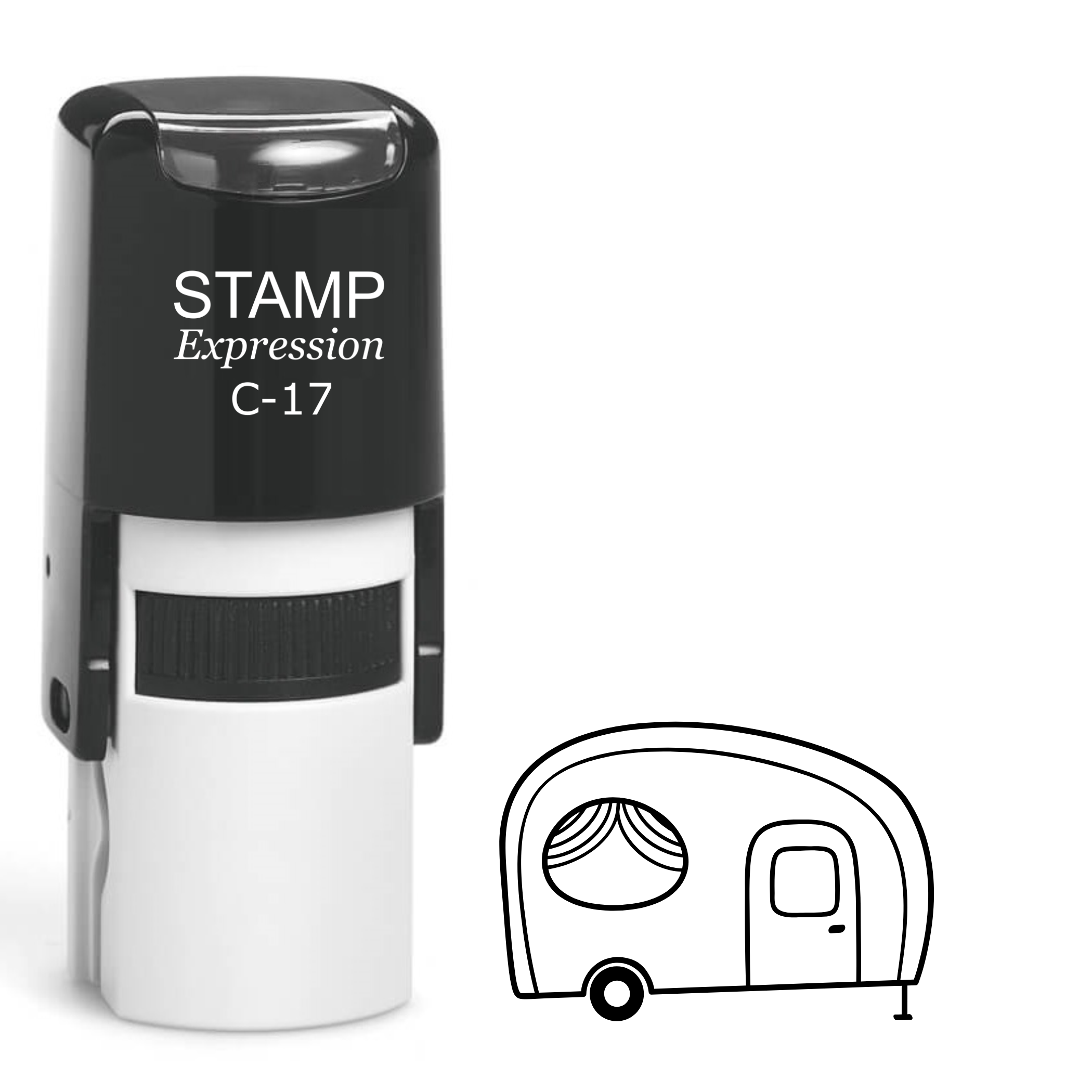 Camper outline with large window Self Inking Rubber Stamp (SH-64194)