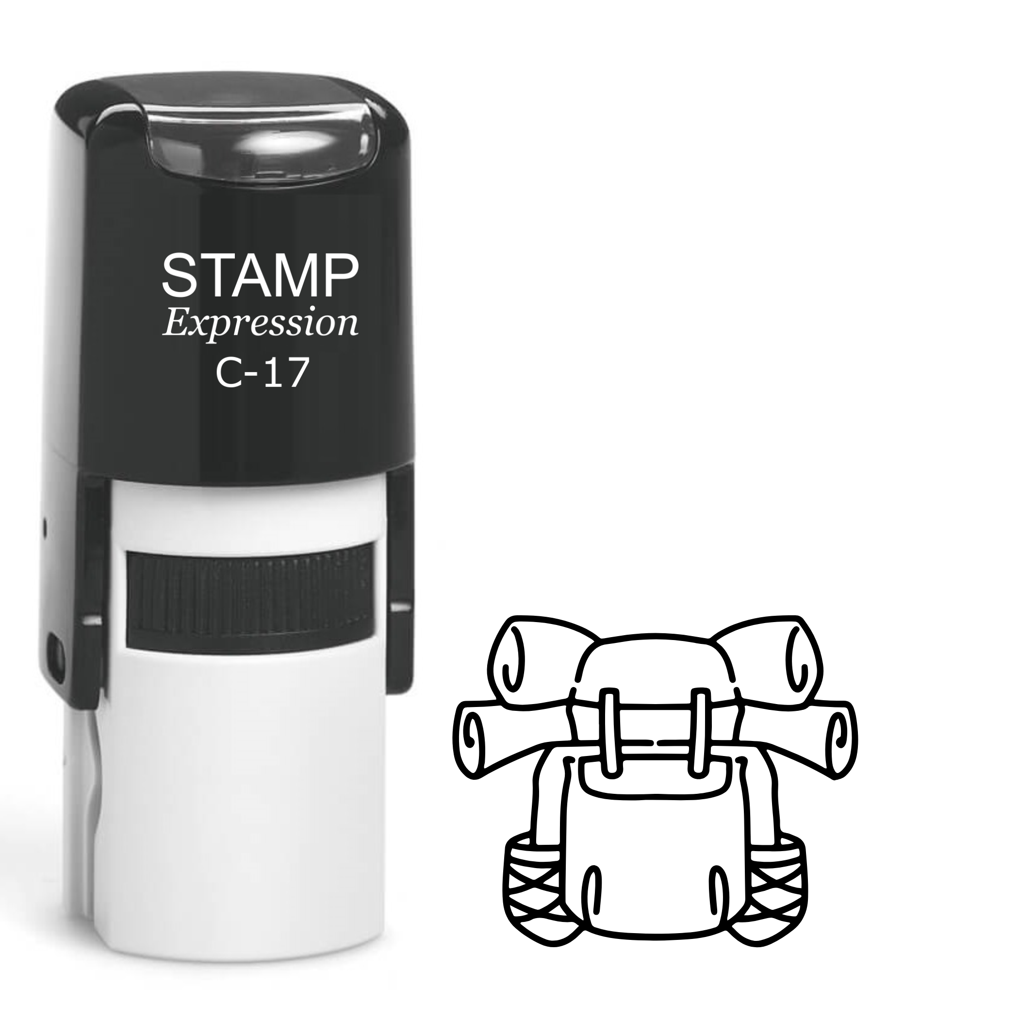 Backpack with gear Self Inking Rubber Stamp (SH-64200)