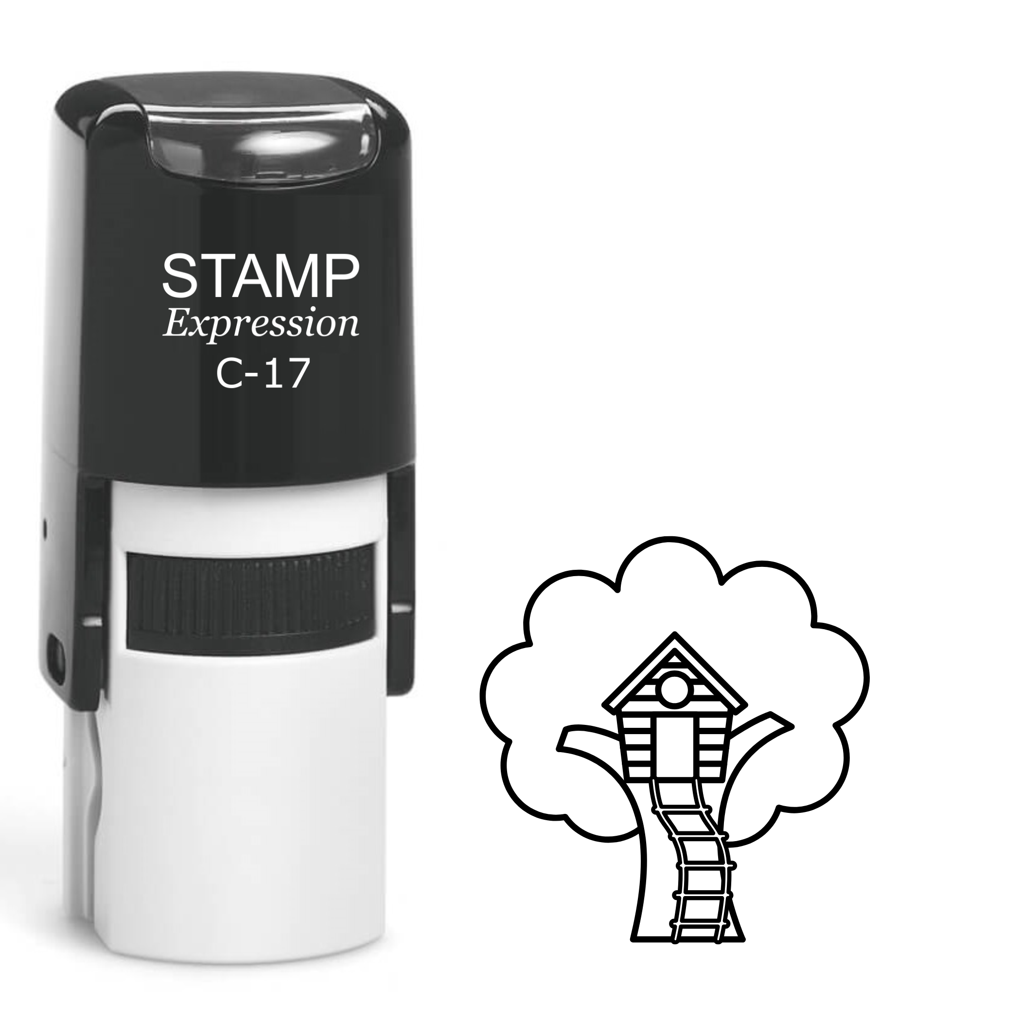 Treehouse on a tree Self Inking Rubber Stamp (SH-64204)
