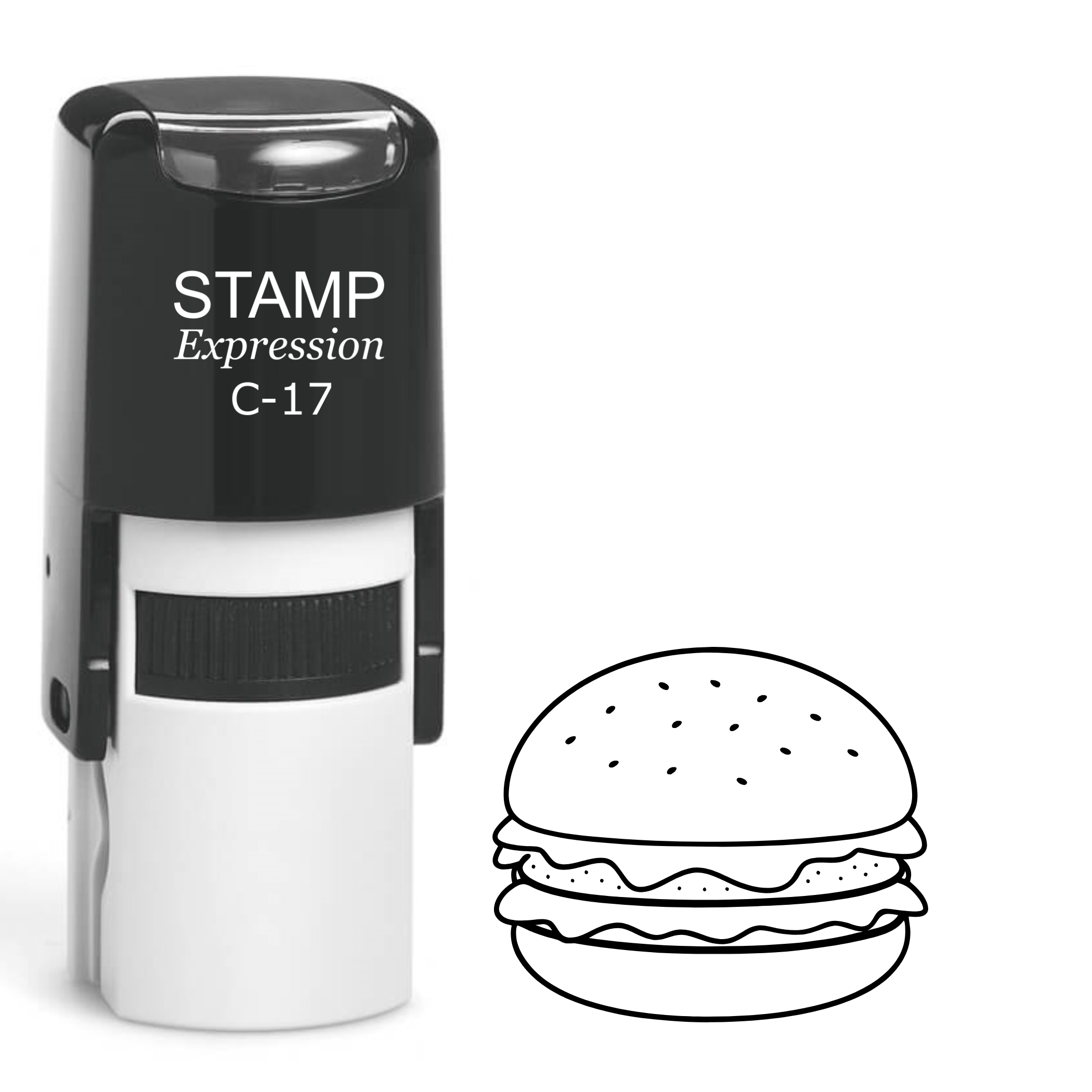 Burger outline Self Inking Rubber Stamp (SH-64224)