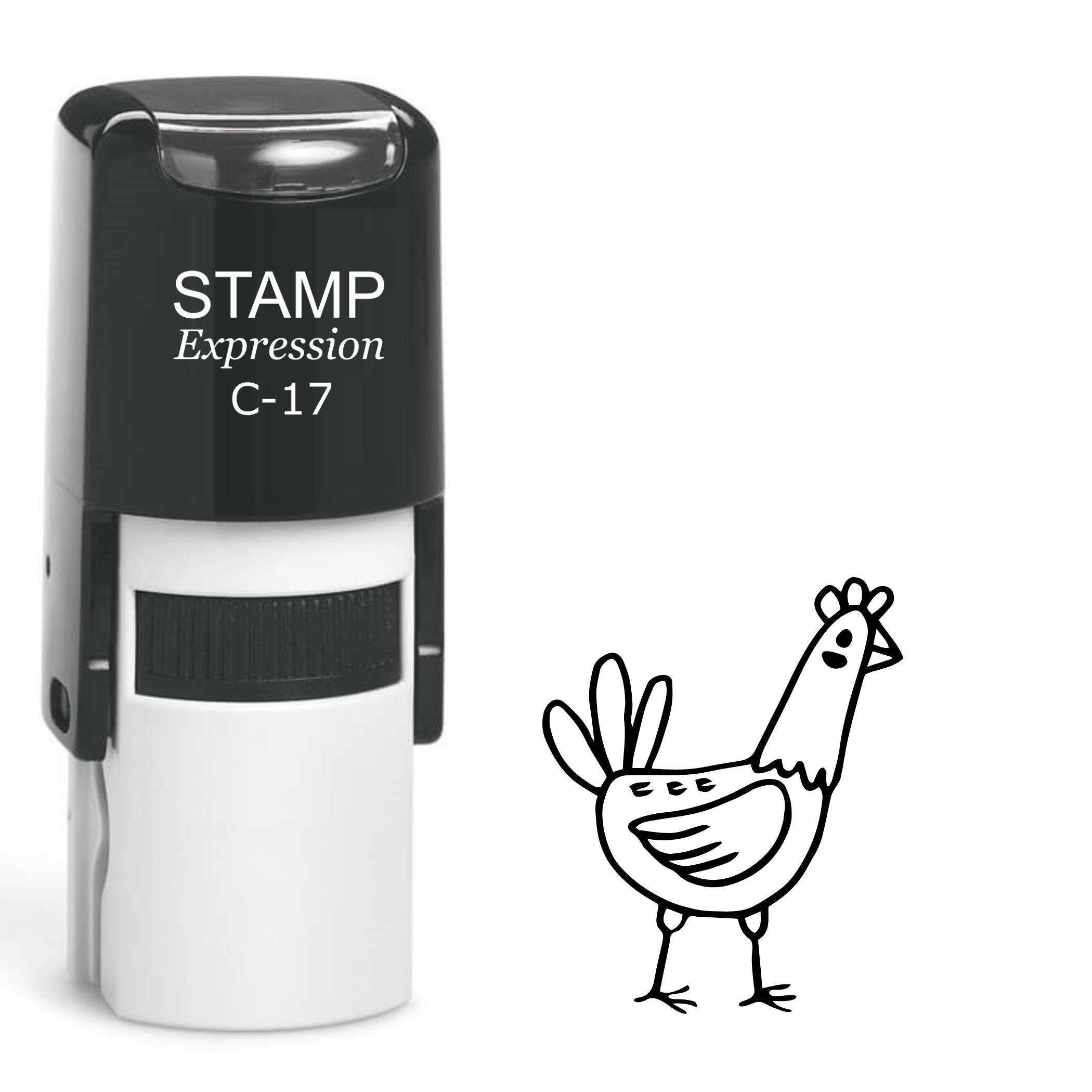 Hand-drawn funny rooster Self Inking Rubber Stamp (SH-64242)