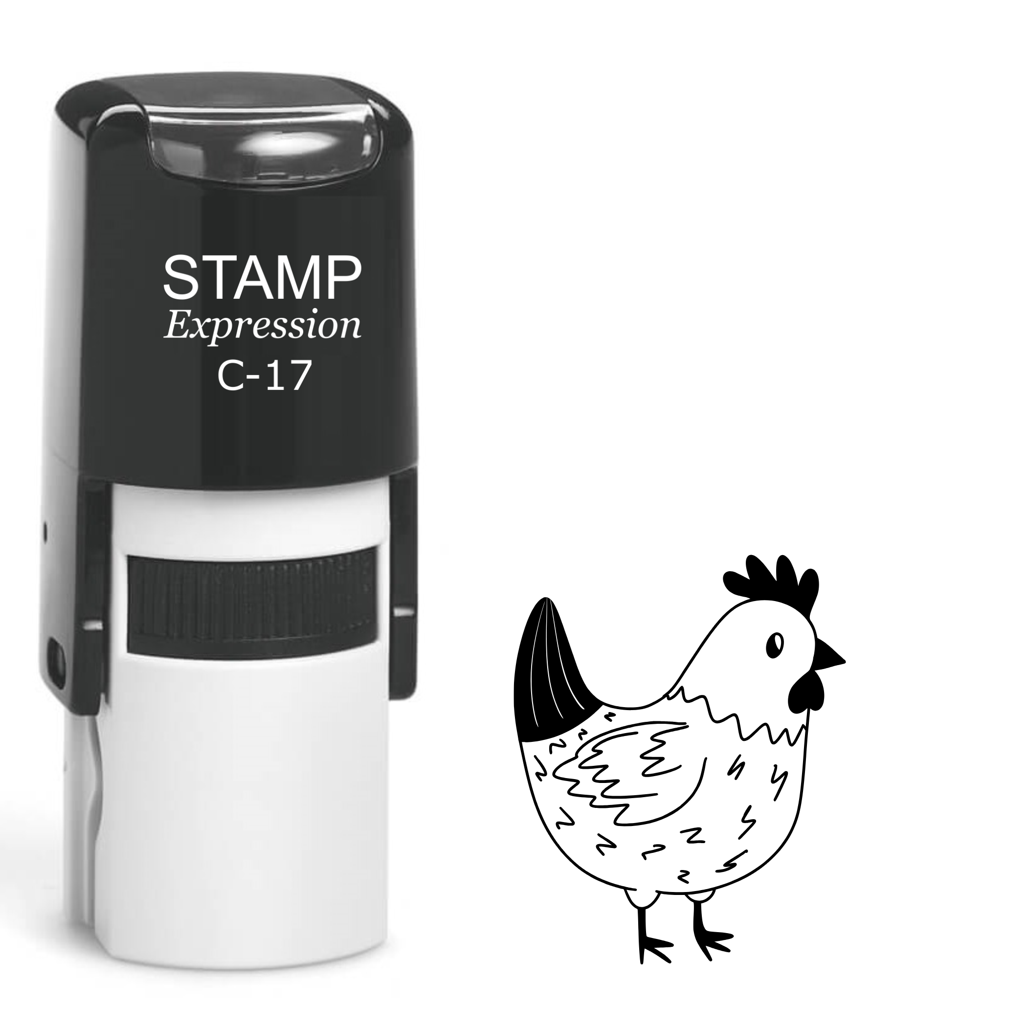 Fancy chicken outline Self Inking Rubber Stamp (SH-64246)