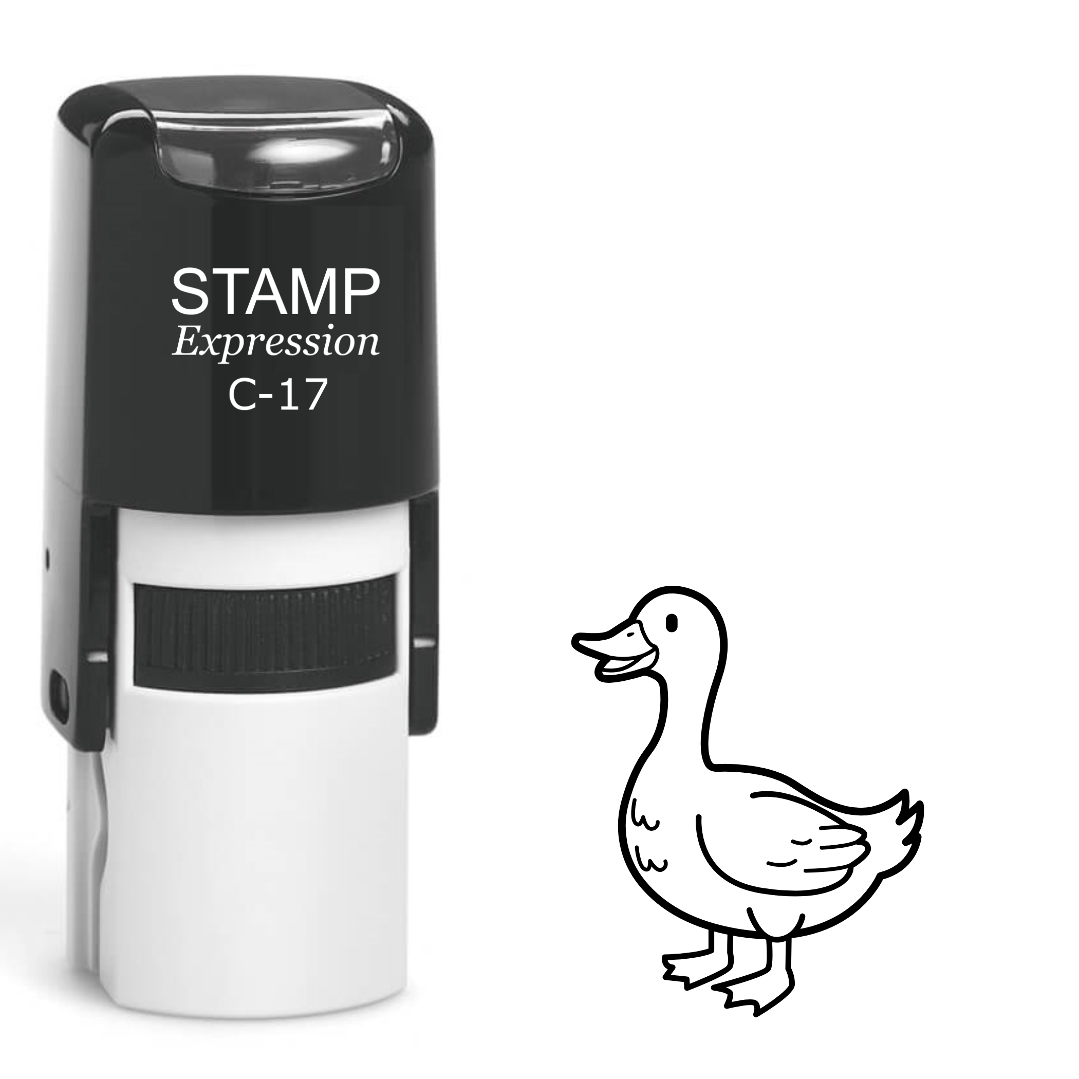 Smiling duck outline Self Inking Rubber Stamp (SH-64247)