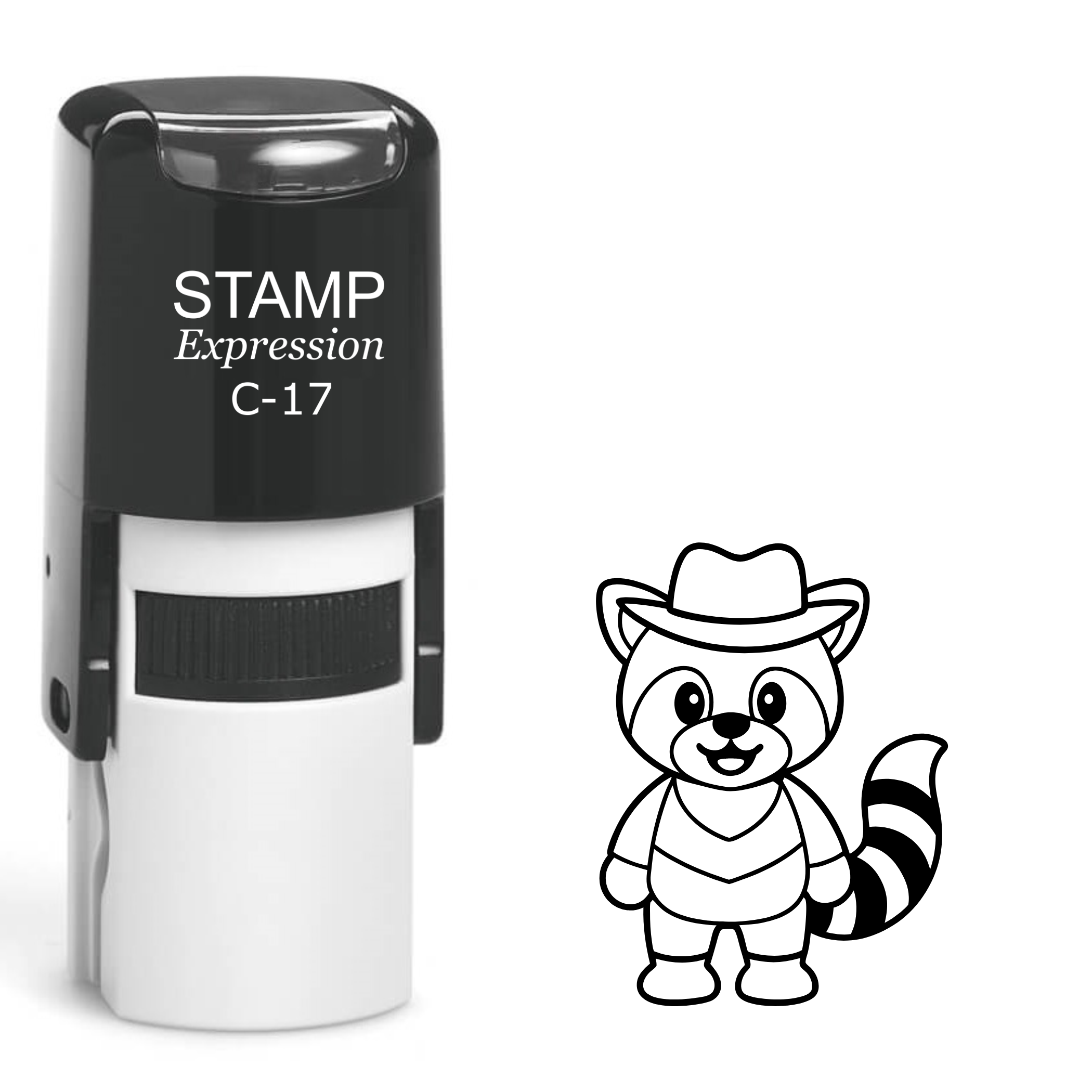 Baby raccoon wearing a suit and a hat Self Inking Rubber Stamp (SH-64266)