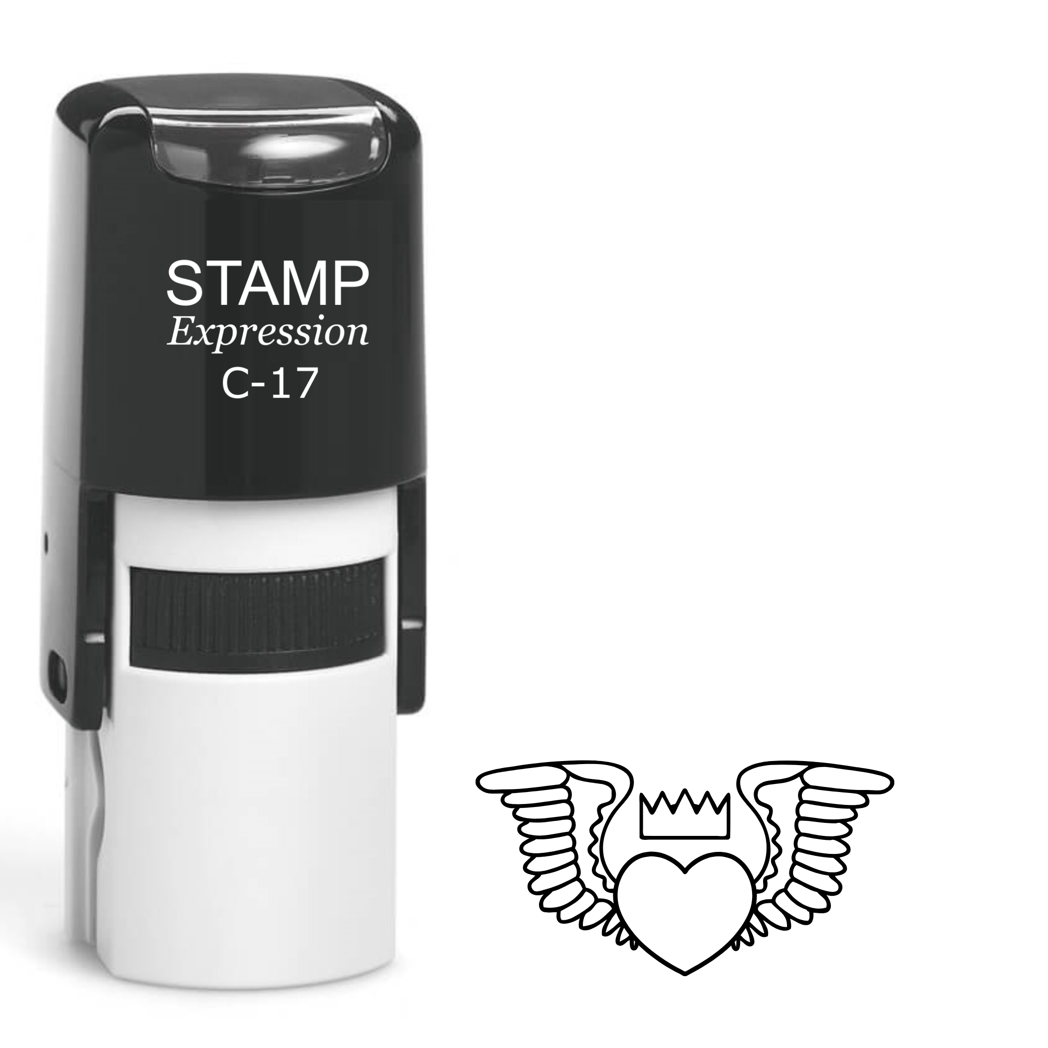 Heart with wings and crown Self Inking Rubber Stamp (SH-64267)