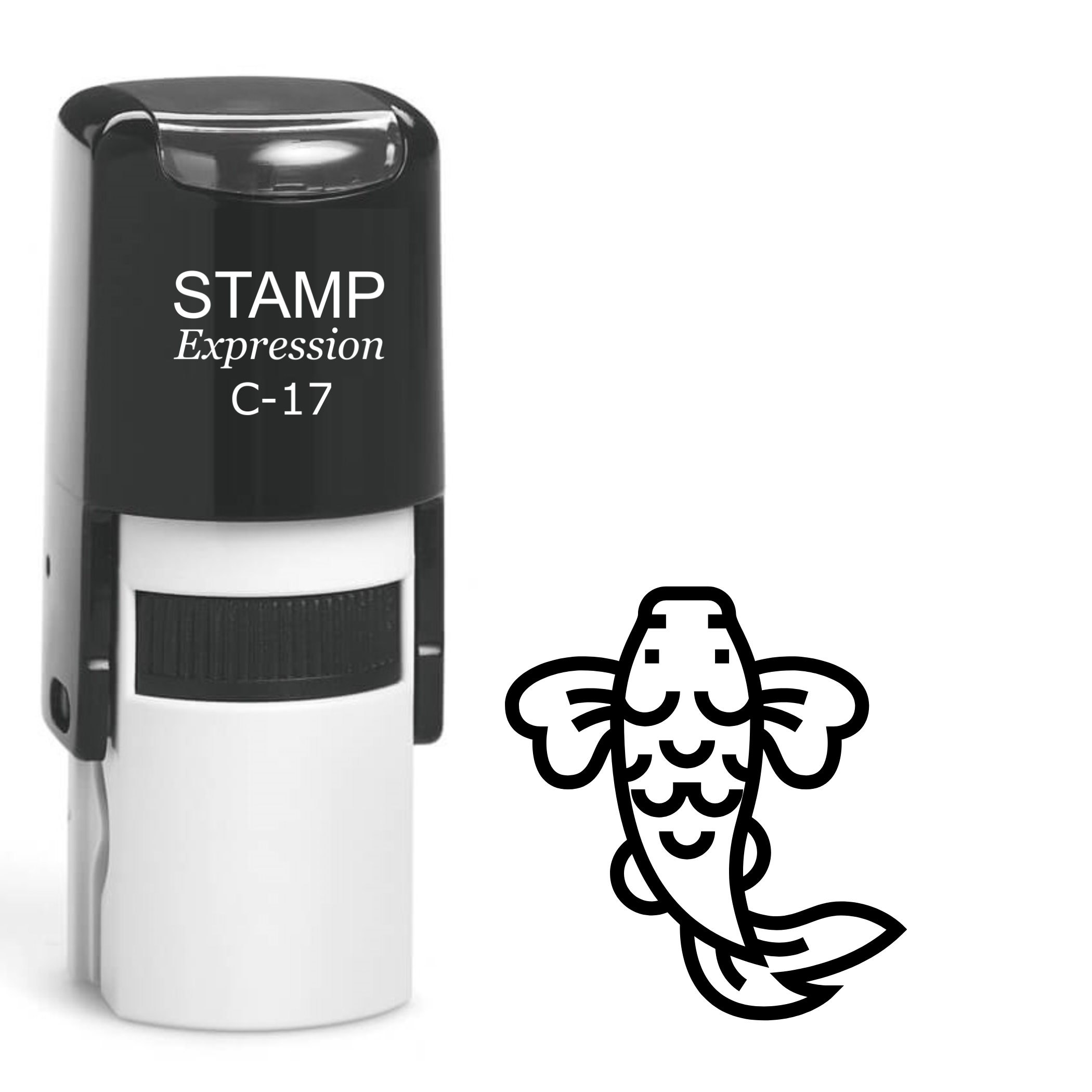 Koi fish outline Self Inking Rubber Stamp (SH-64271)