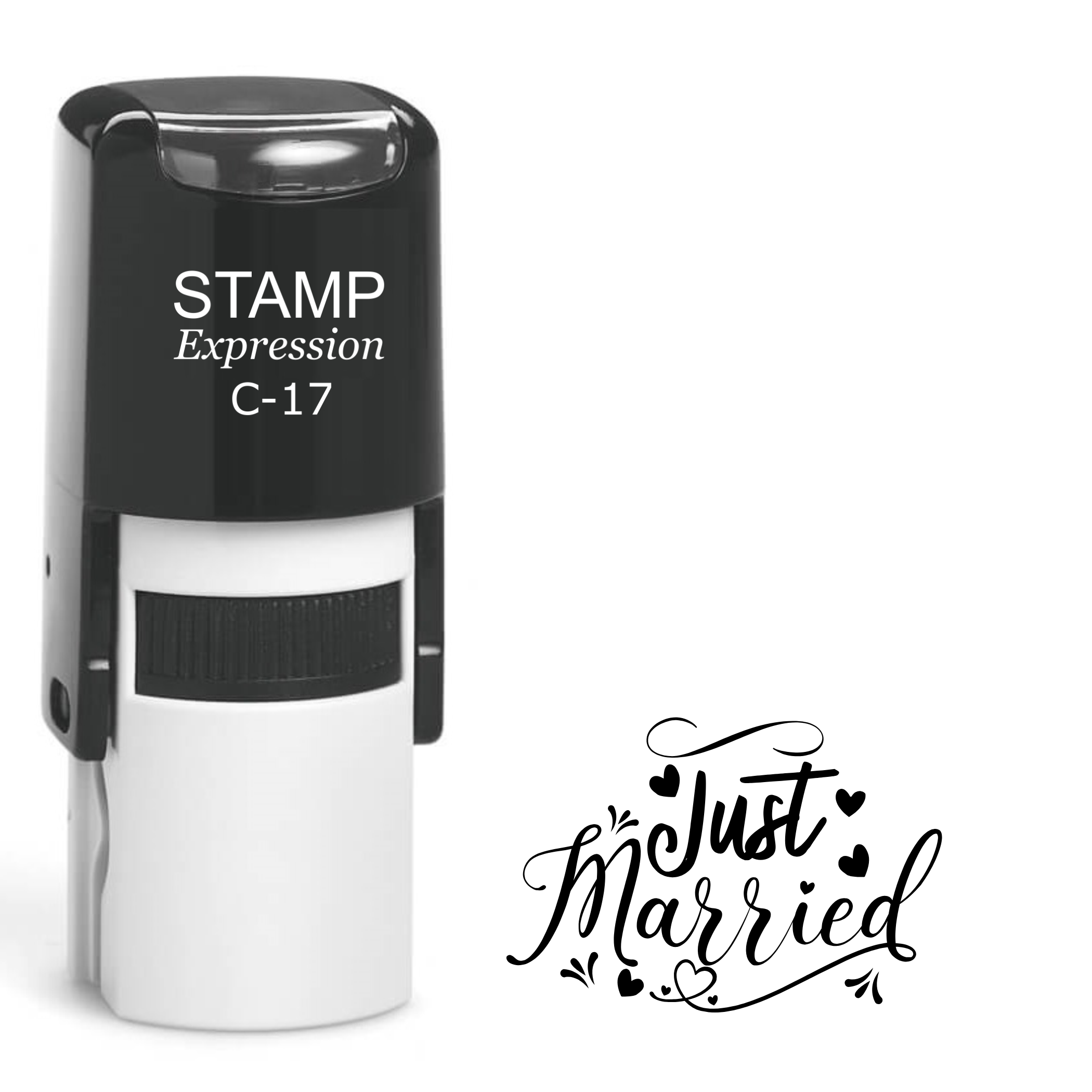 Just Married with hearts Self Inking Rubber Stamp (SH-64297)
