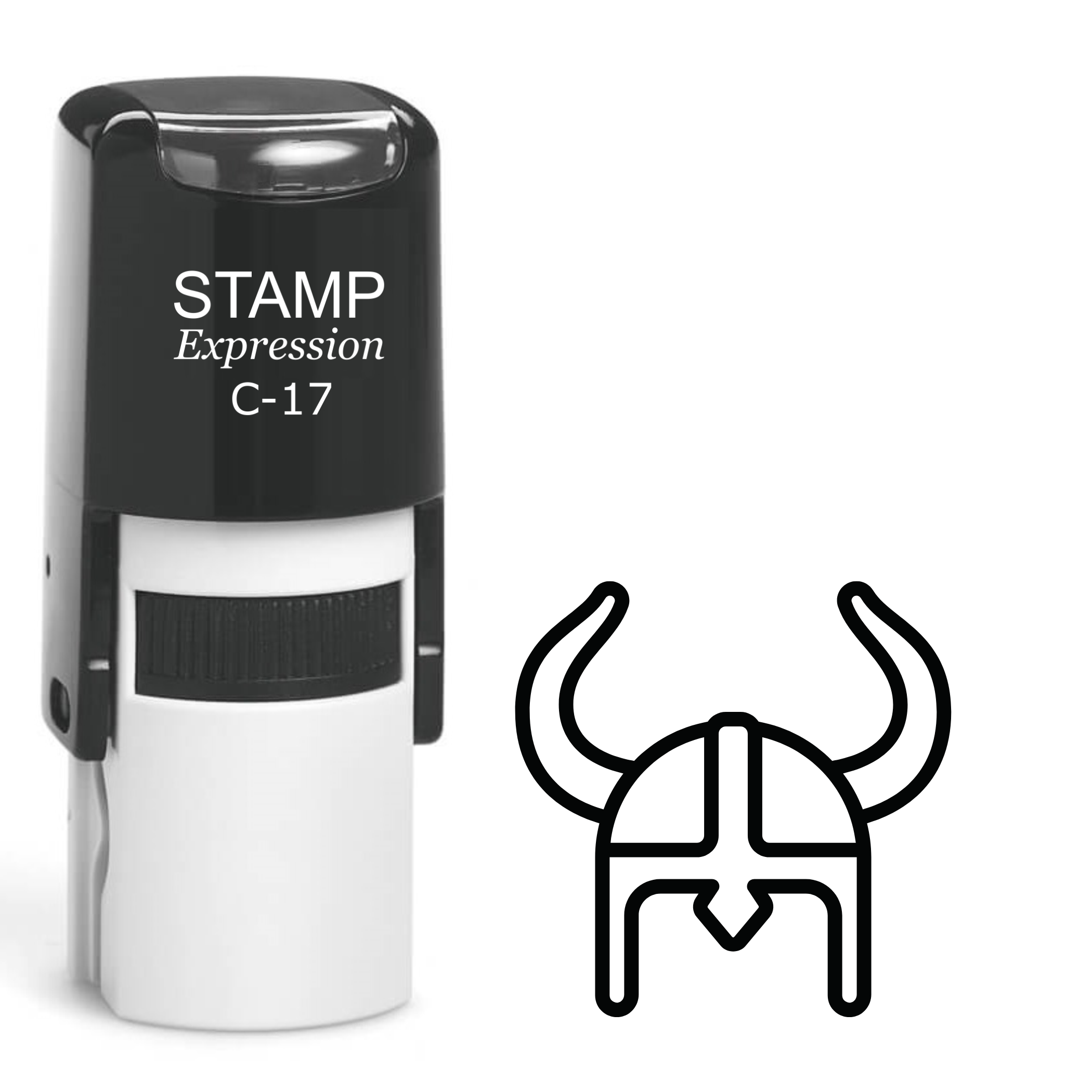 Viking helmet Self Inking Rubber Stamp (SH-64316)
