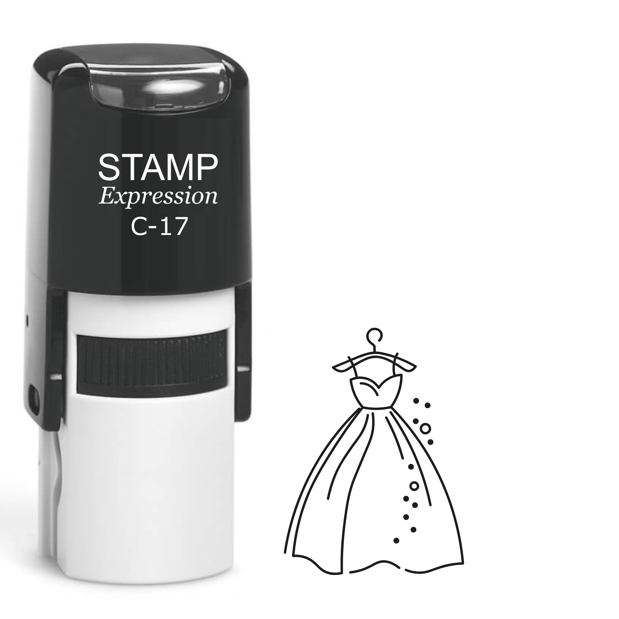 Wedding dress Self Inking Rubber Stamp (SH-64321)