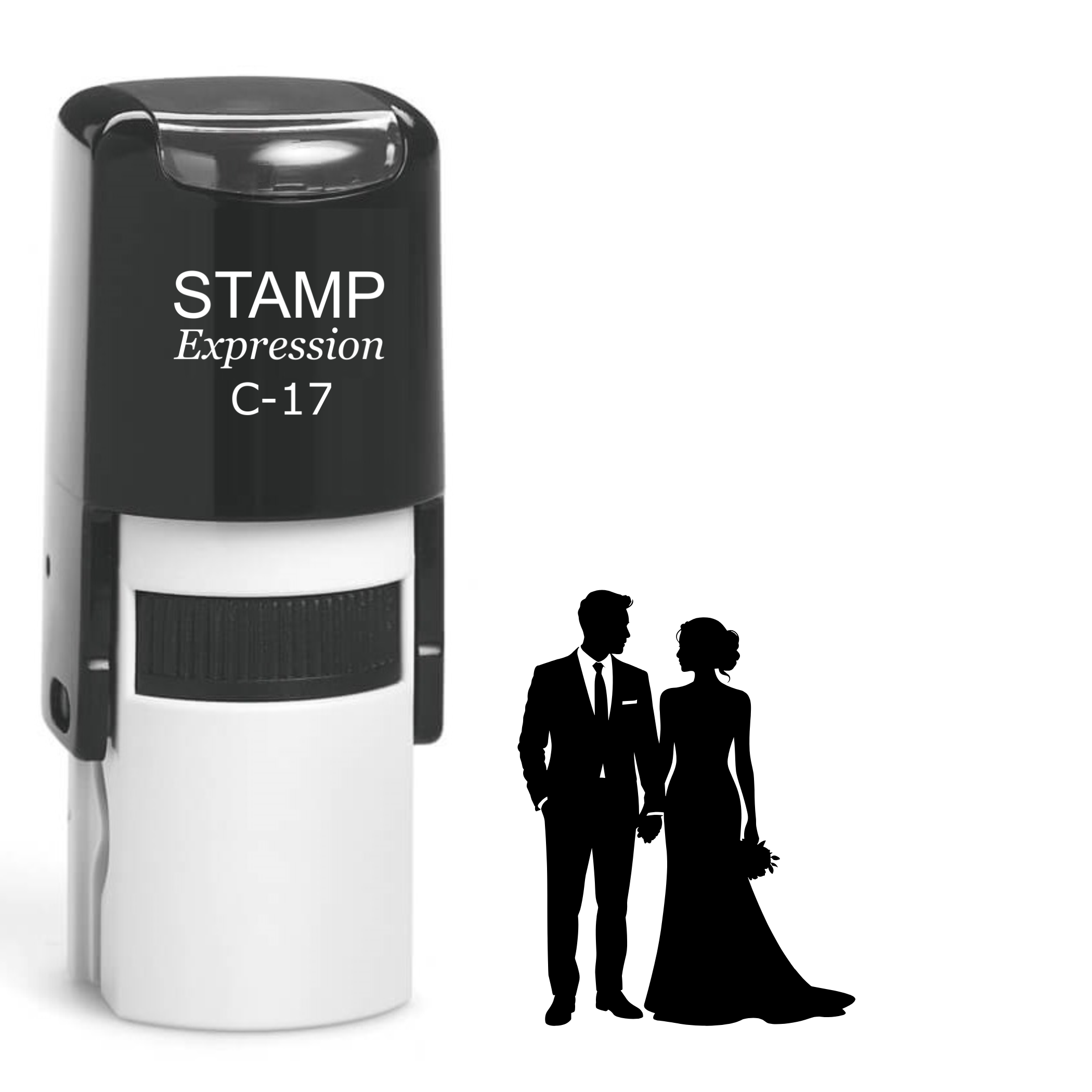 Wedding couple silhouette Self Inking Rubber Stamp (SH-64328)
