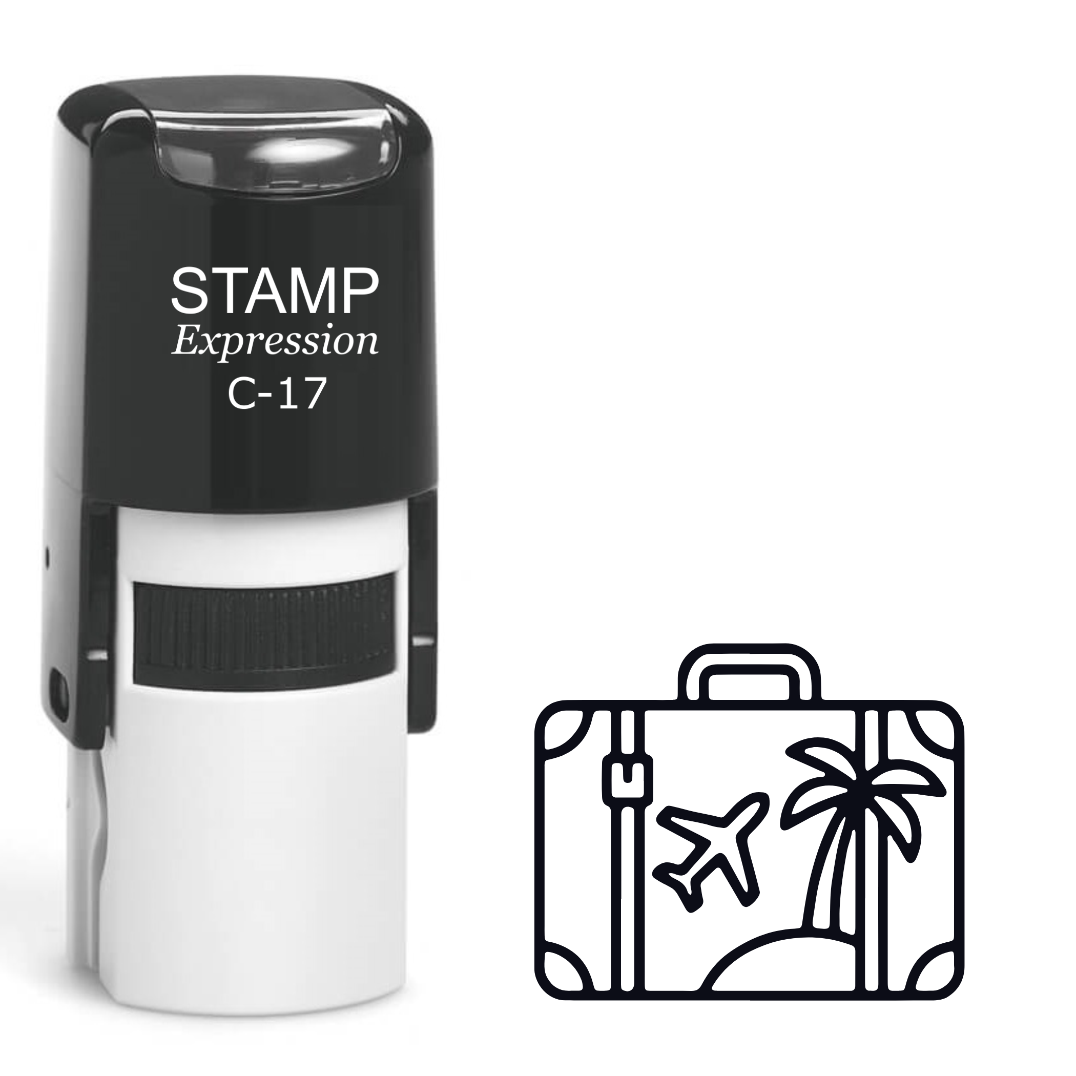 Vacation suitcase outline Self Inking Rubber Stamp (SH-64337)