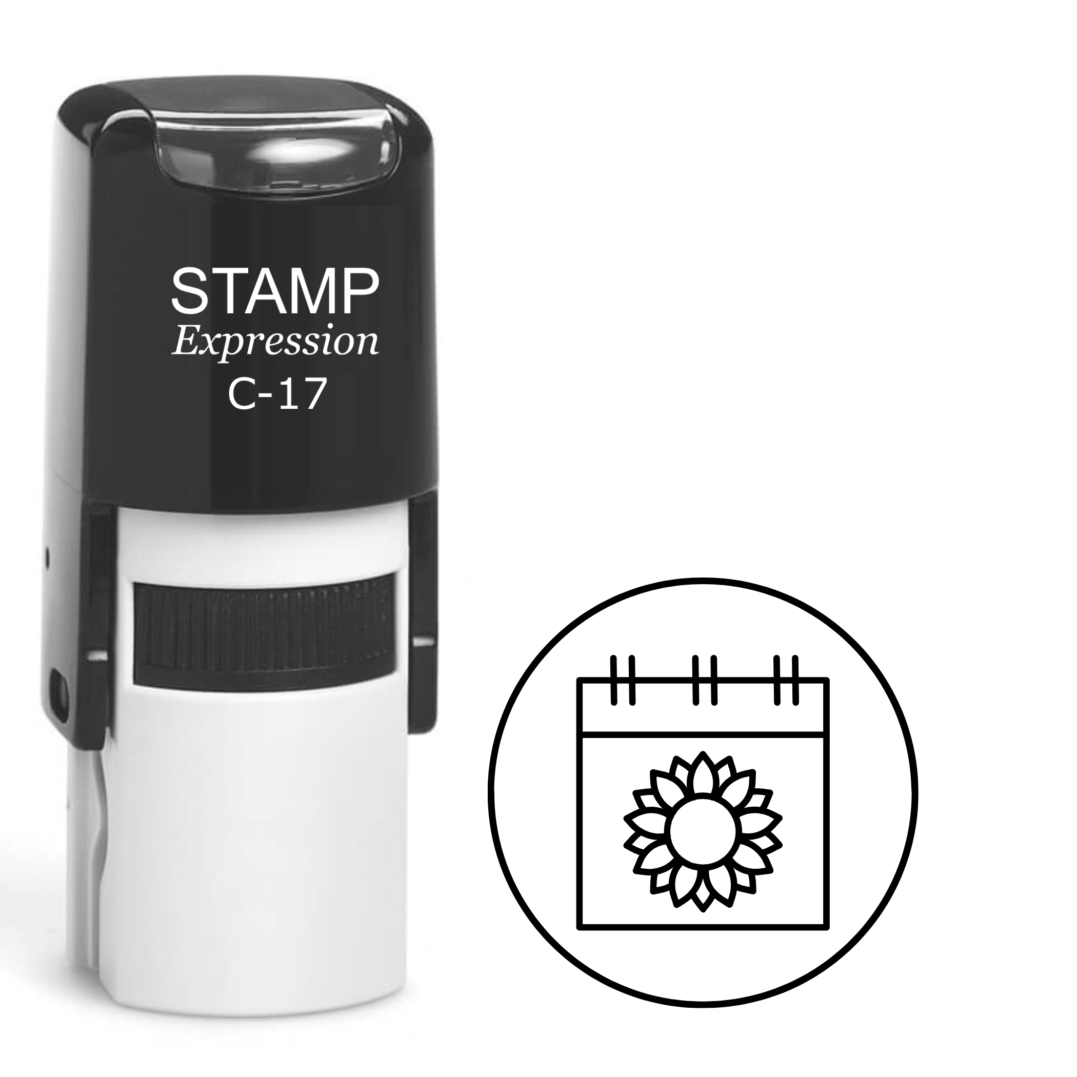 Gardening calendar in a circle Self Inking Rubber Stamp (SH-64339)