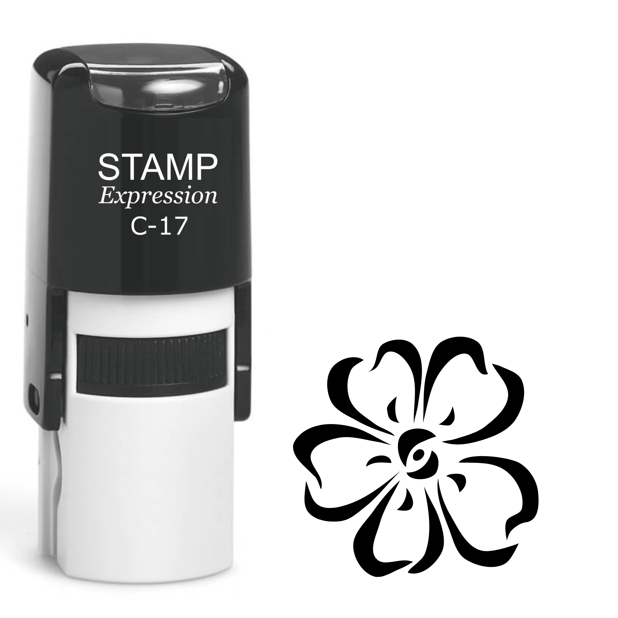 Tropical flower outline Self Inking Rubber Stamp (SH-64340)