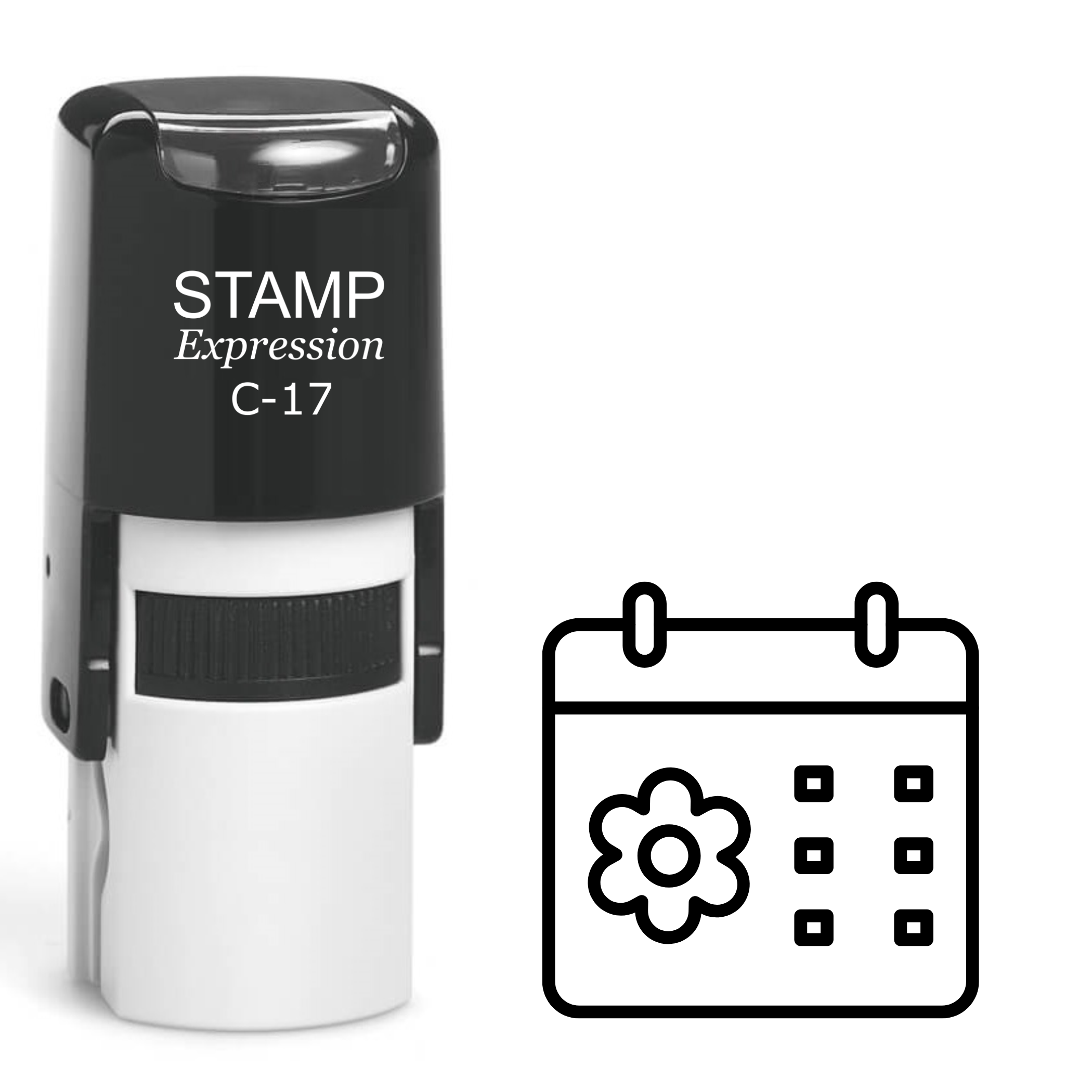 Gardening calendar outline Self Inking Rubber Stamp (SH-64341)
