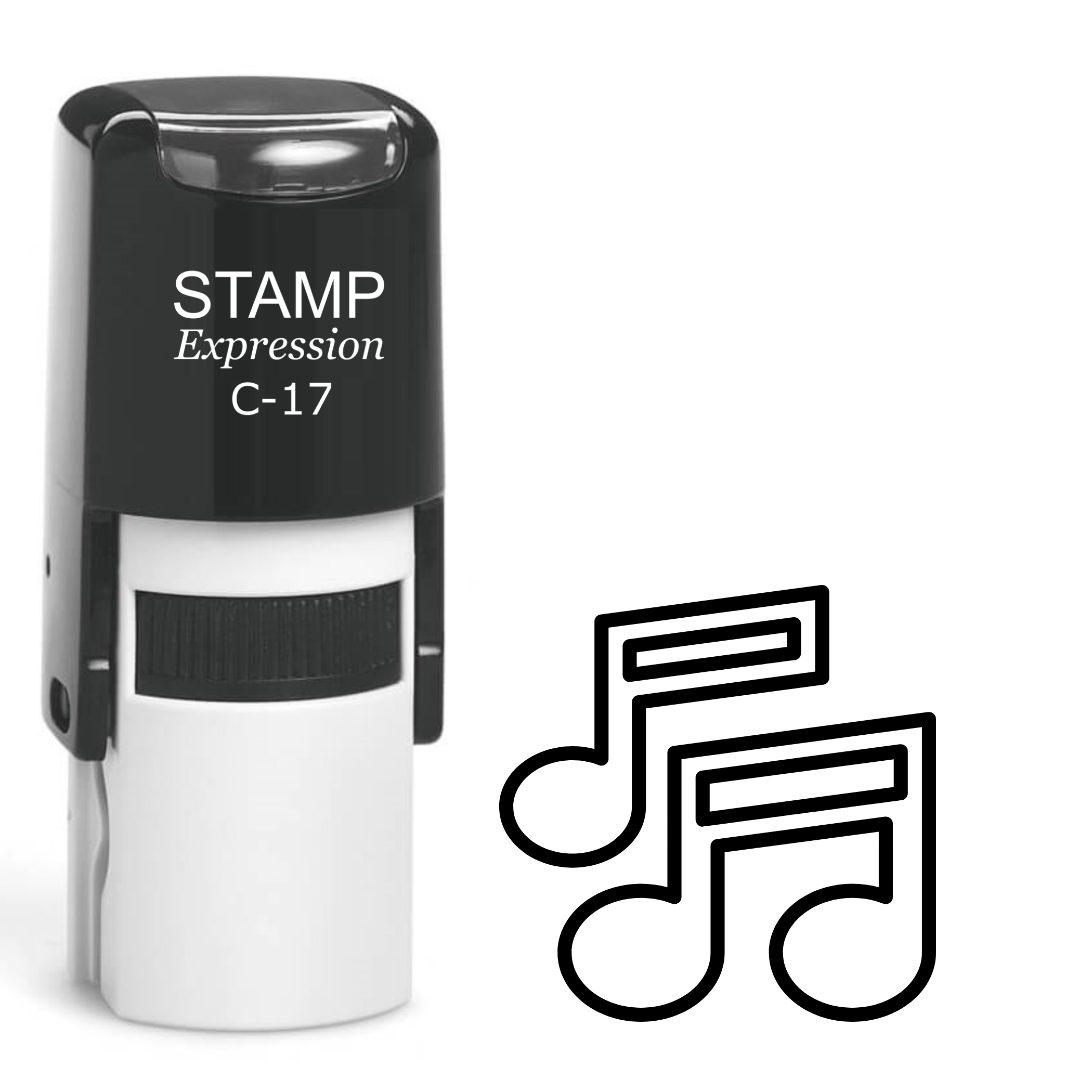 Pair of musical notes outline Self Inking Rubber Stamp (SH-64349)