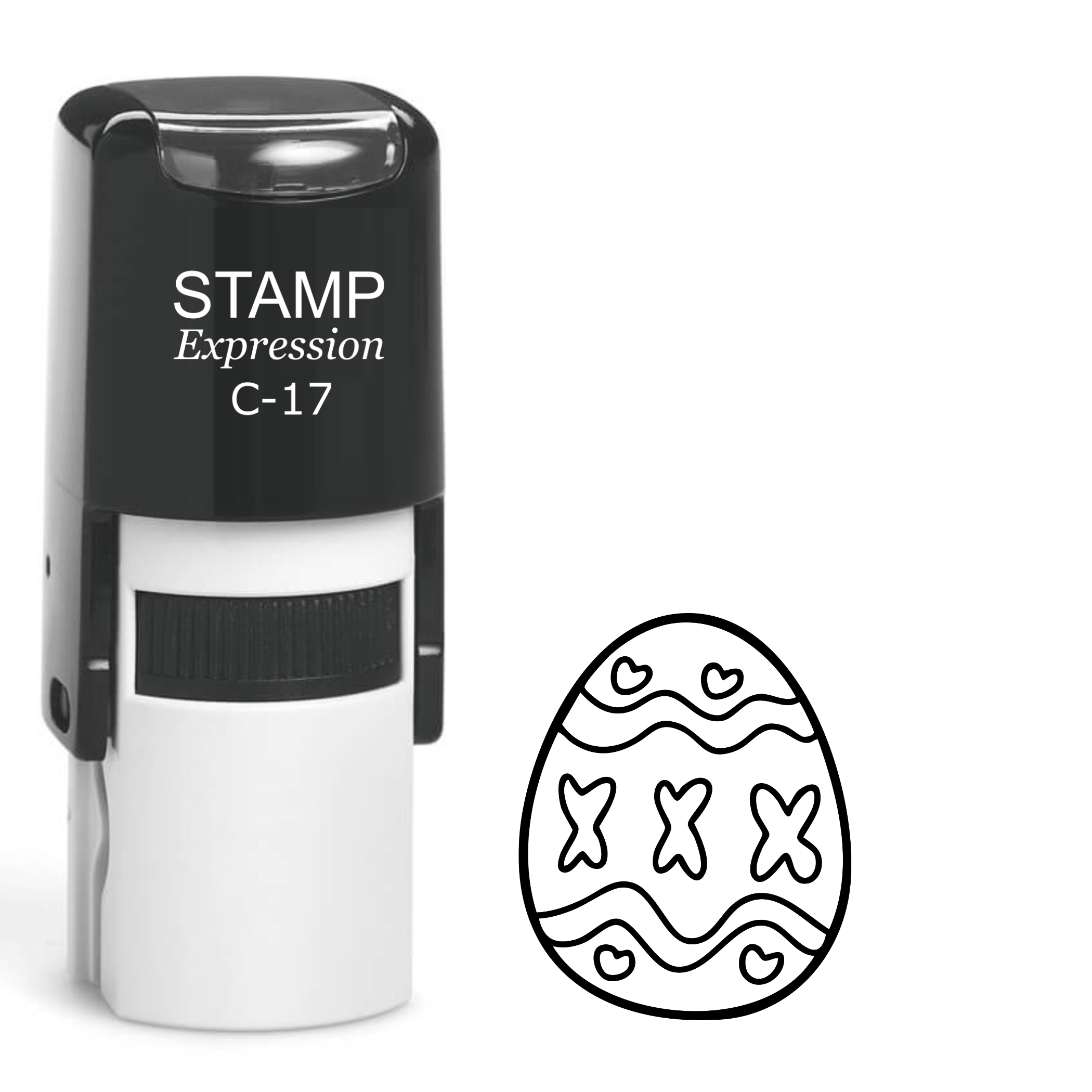 Easter egg with hearts Self Inking Rubber Stamp (SH-64352)