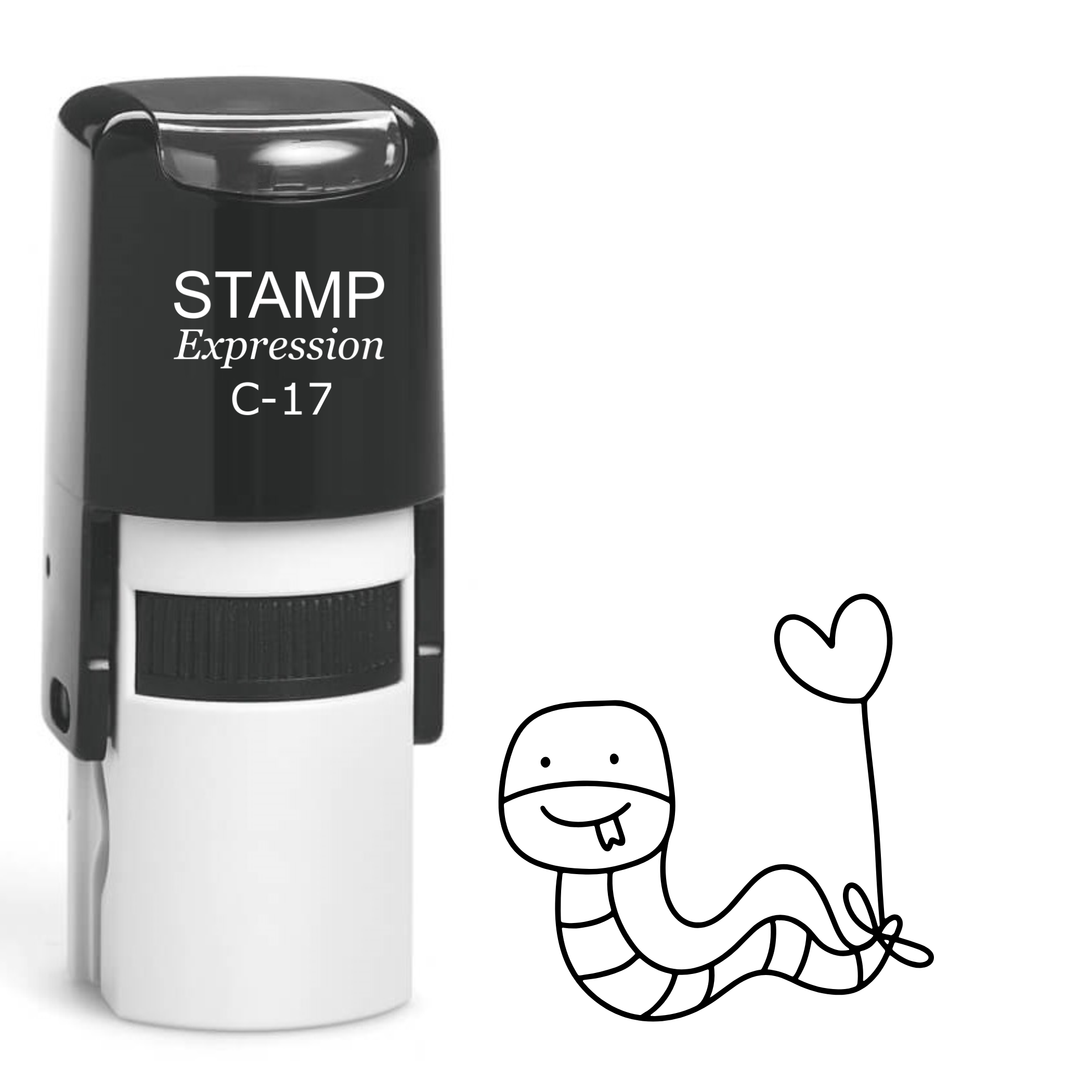 Silly snake with a balloon Self Inking Rubber Stamp (SH-64357)
