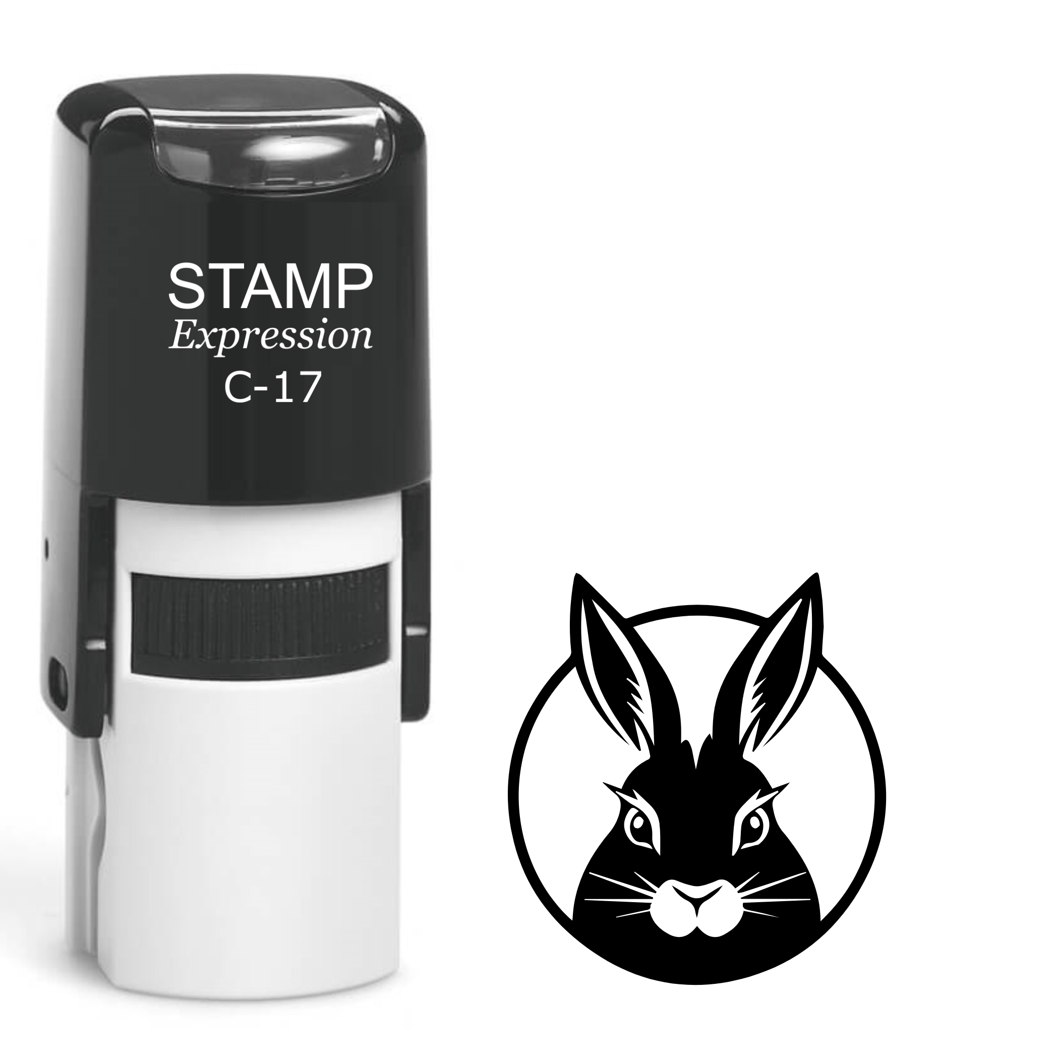 Bunny inside a circle Self Inking Rubber Stamp (SH-64365)