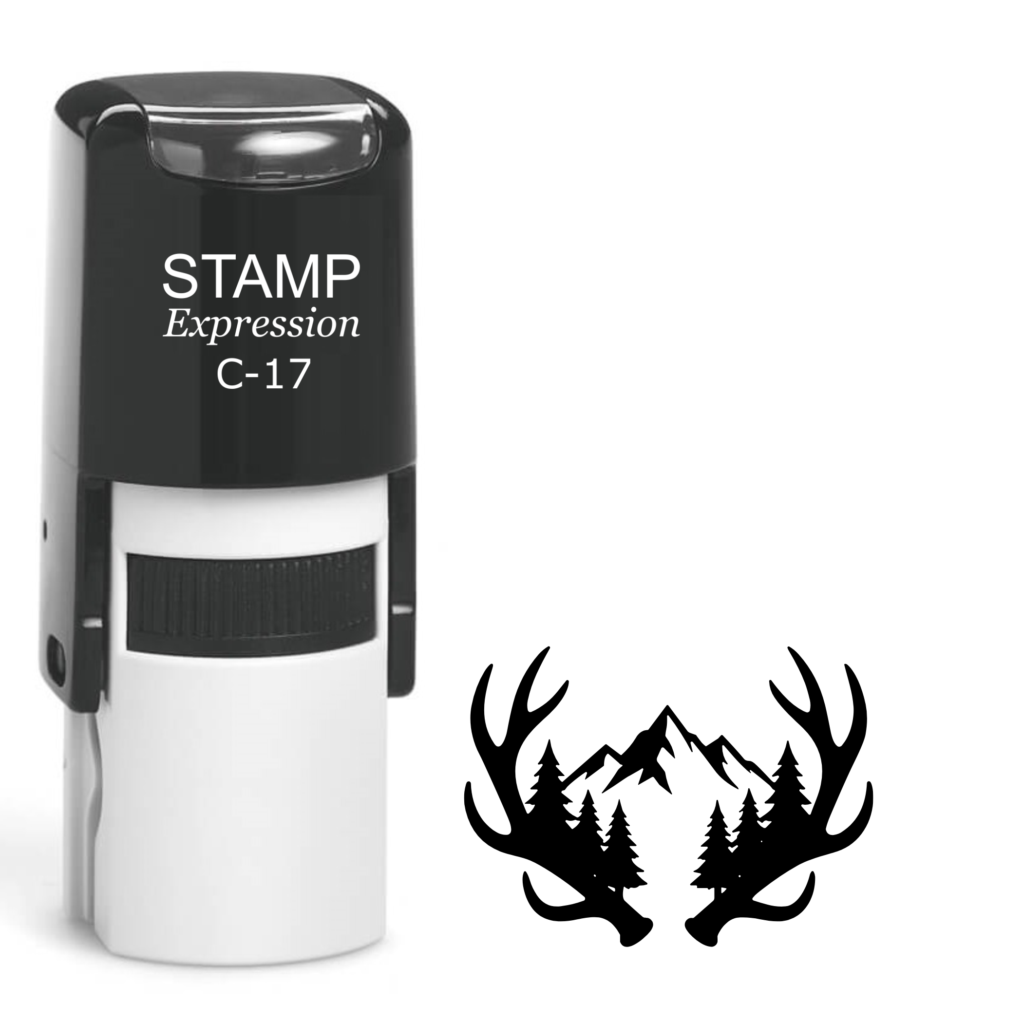 Antlers and mountains Self Inking Rubber Stamp (SH-64387)