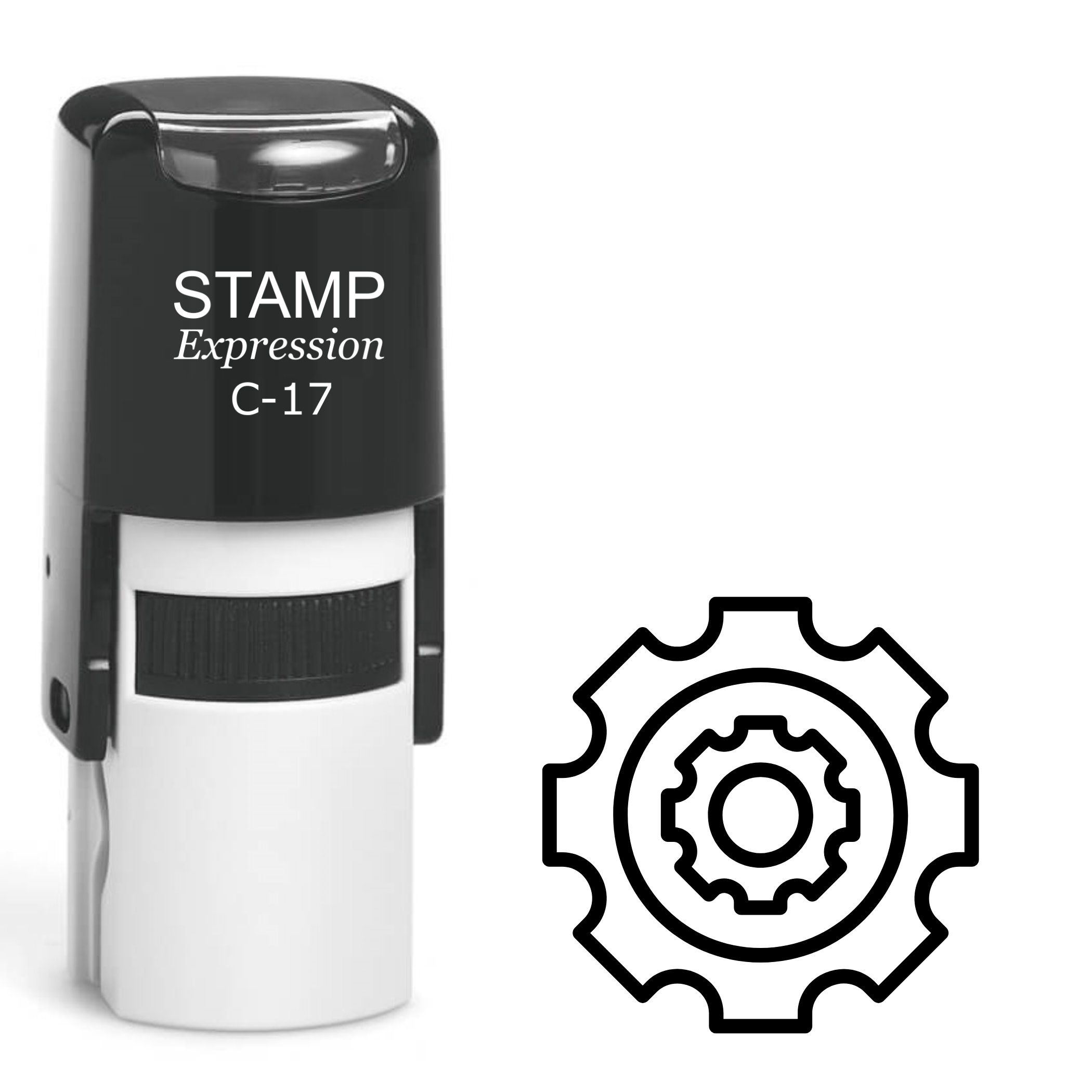 Mechanical gear Self Inking Rubber Stamp (SH-64389)