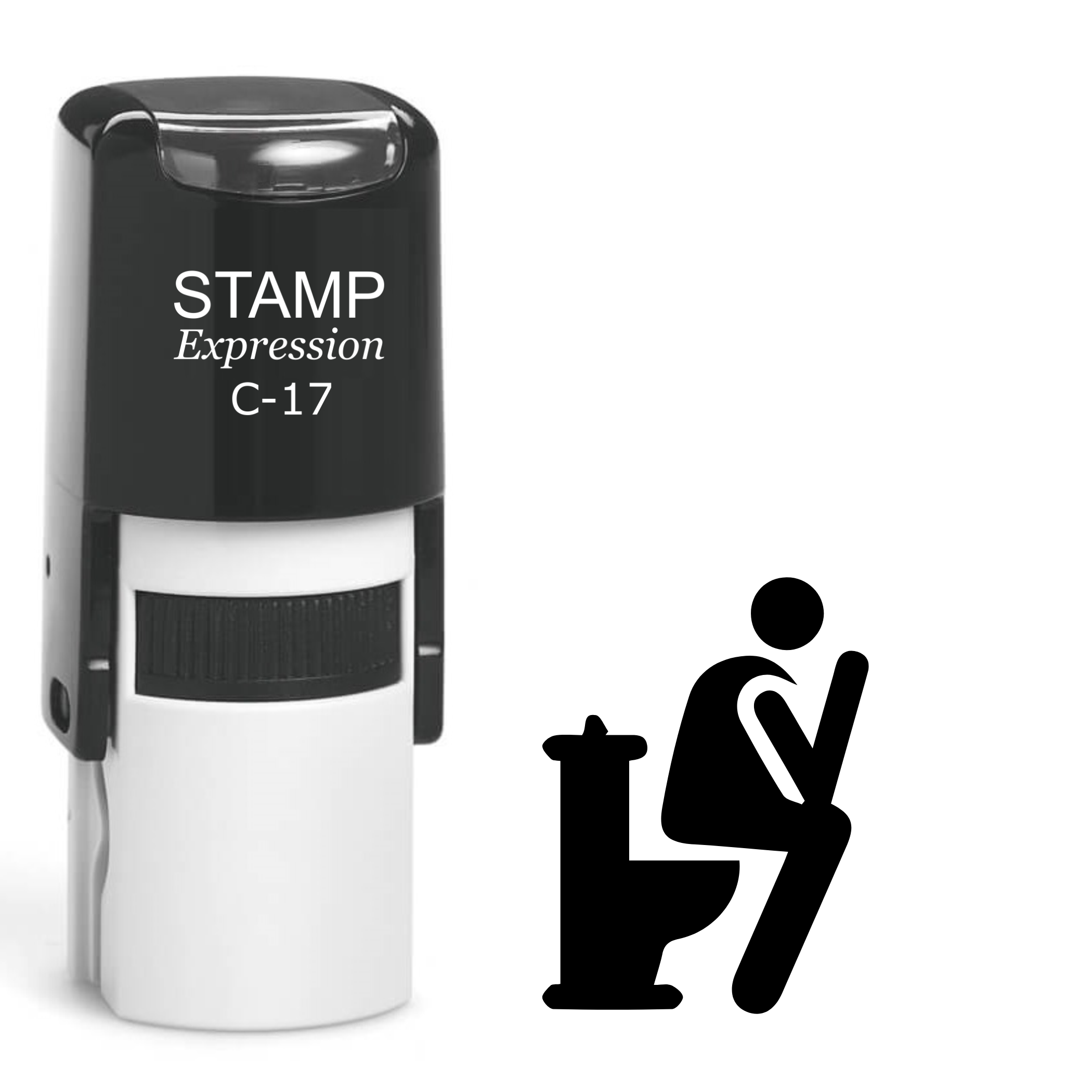 Thinking man on the toilet Self Inking Rubber Stamp (SH-64416)