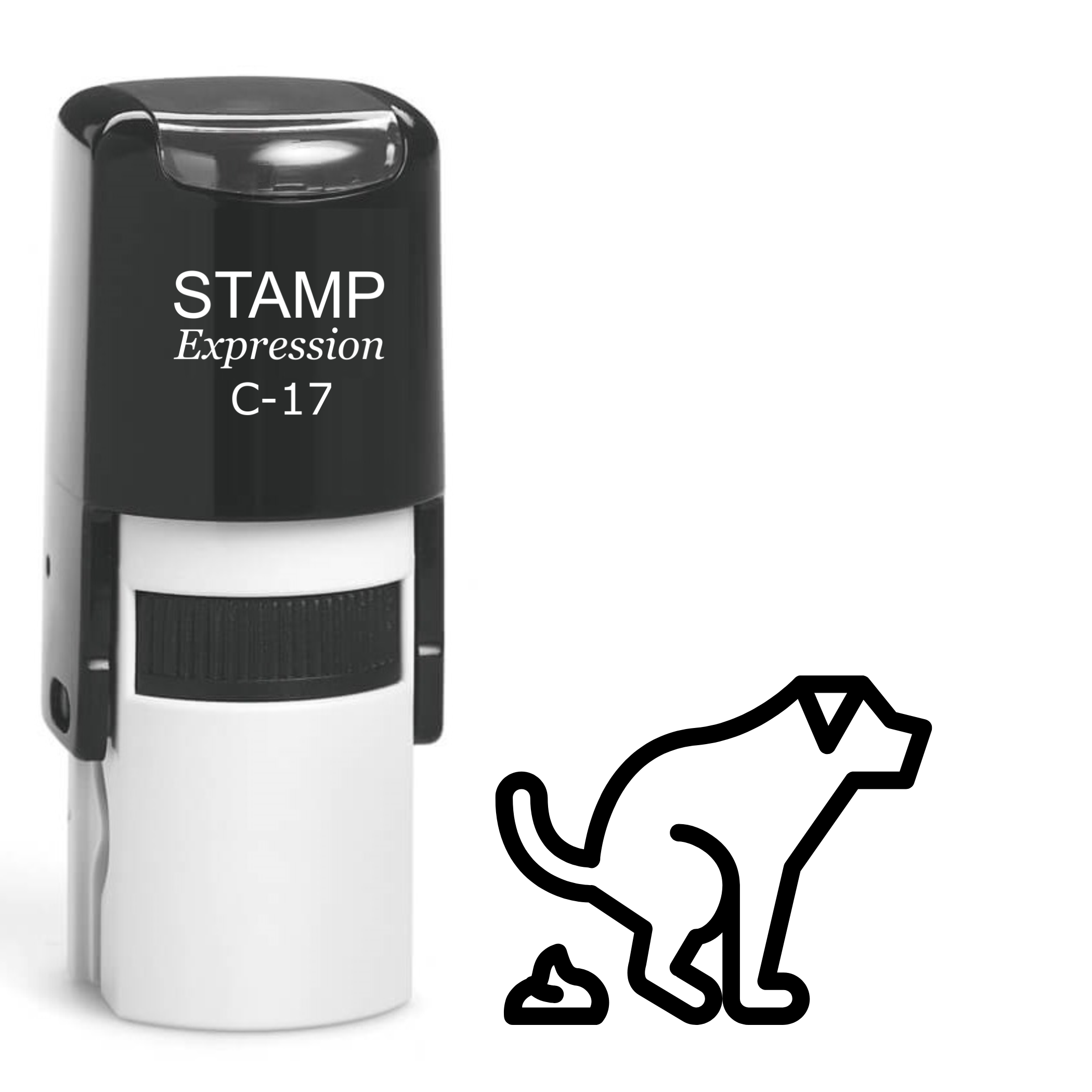 Large pooping dog outline Self Inking Rubber Stamp (SH-64417)