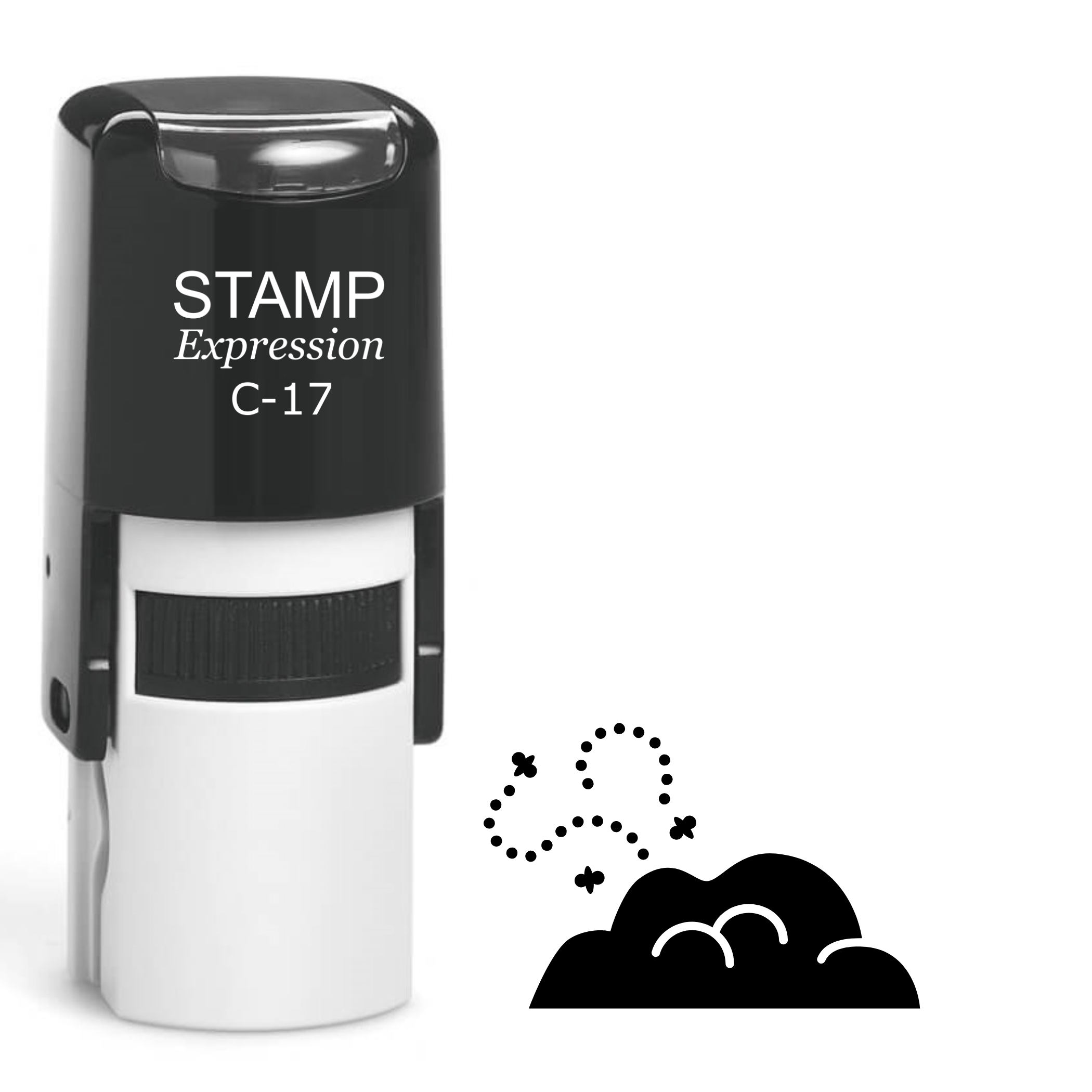 Smelly pile of poop with flies Self Inking Rubber Stamp (SH-64418)