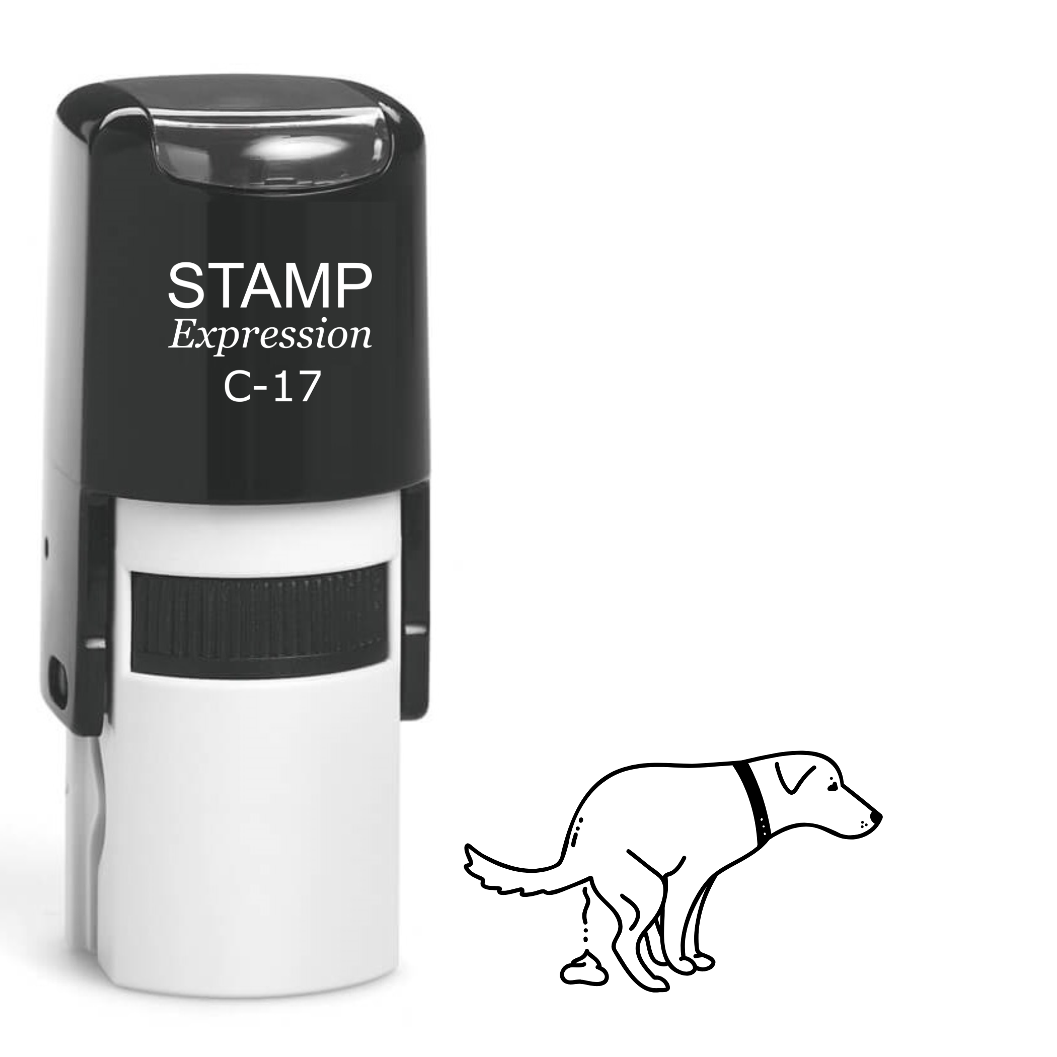 Pooping golden retriever Self Inking Rubber Stamp (SH-64419)