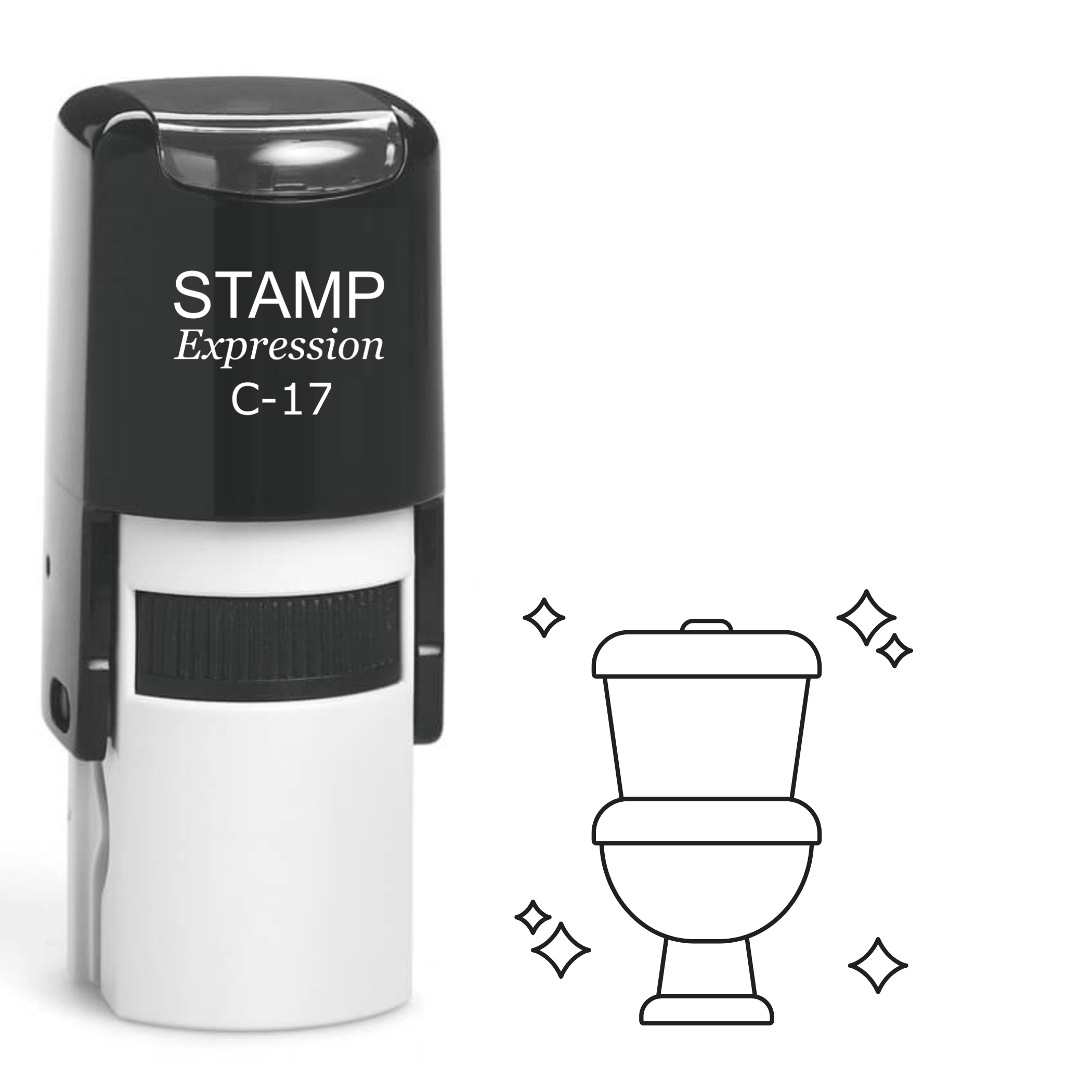 Sparkling clean toilet Self Inking Rubber Stamp (SH-64421)
