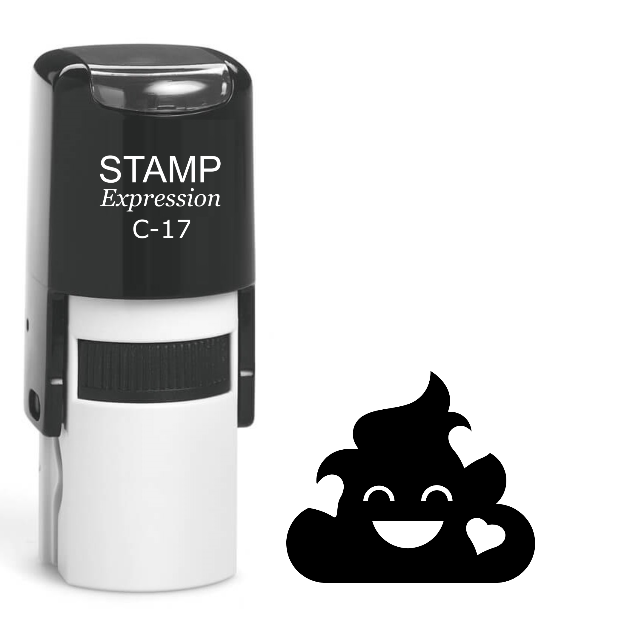 Smiling pile of poop with a heart Self Inking Rubber Stamp (SH-64425)