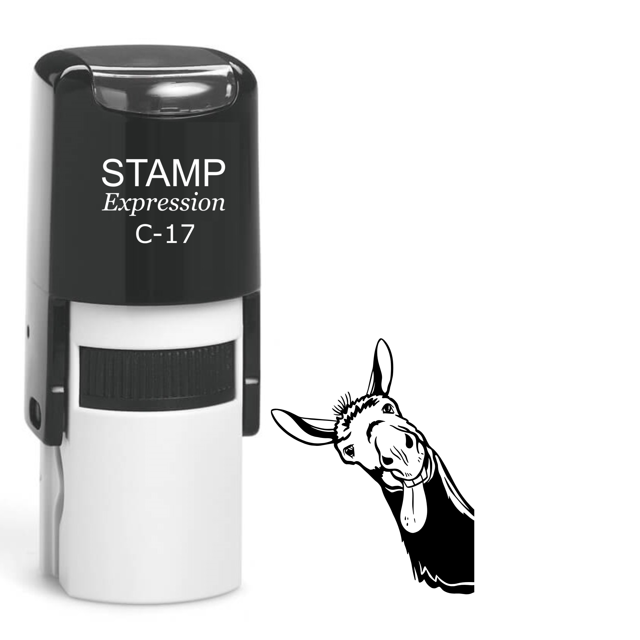 Silly donkey peeking from the corner Self Inking Rubber Stamp (SH-64427)