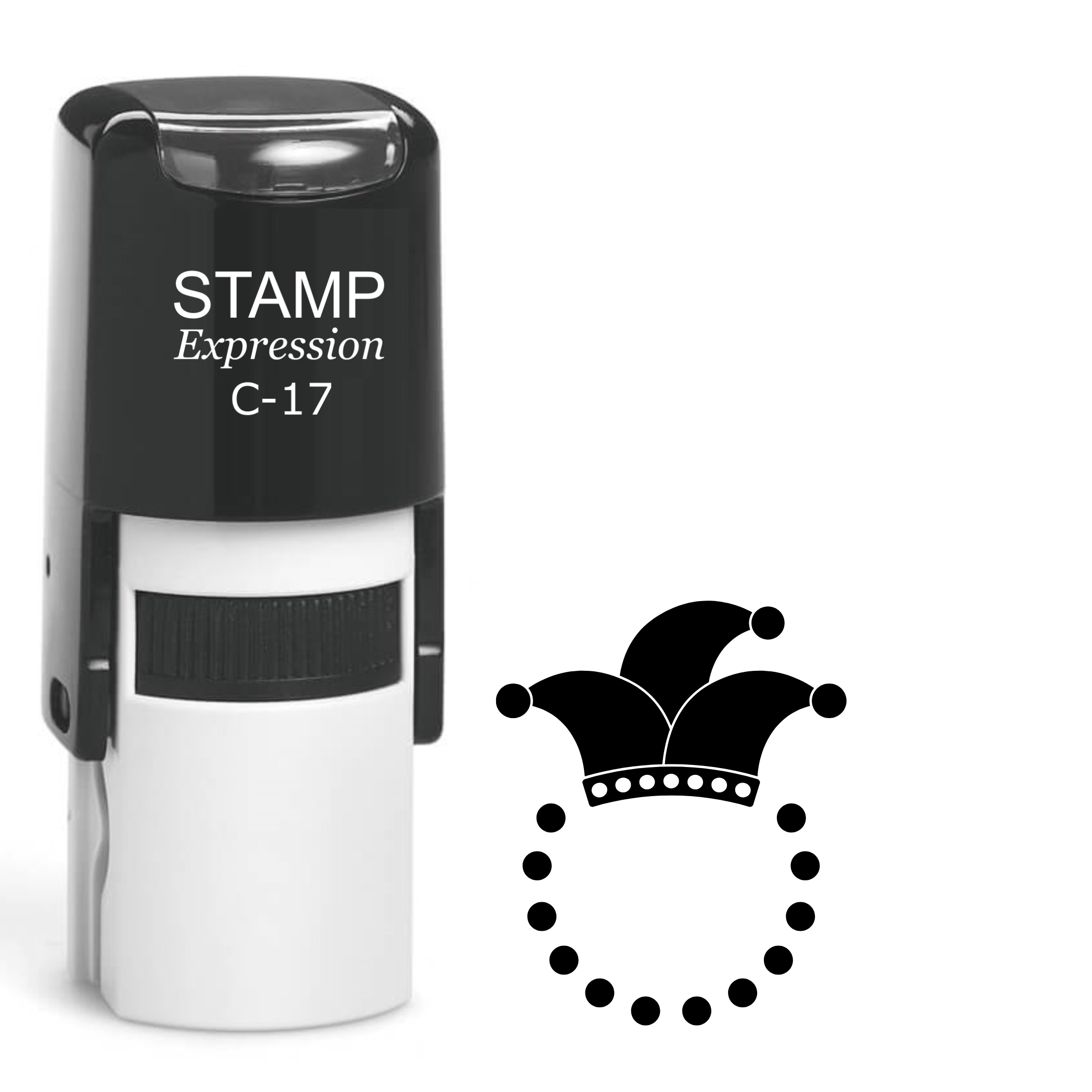 Mardi Gras beads with fleur-de-lis Self Inking Rubber Stamp (SH-64461)