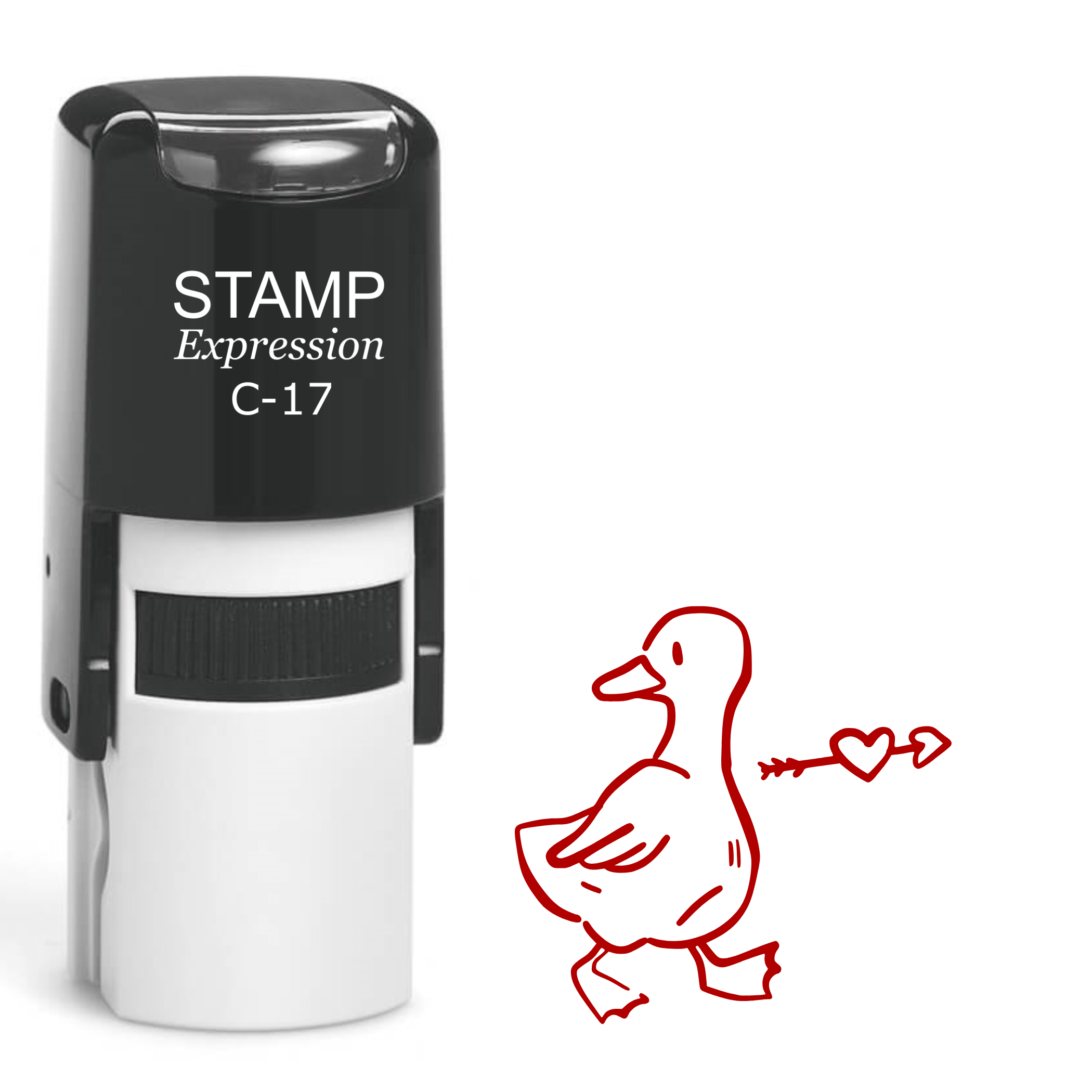 Two kissing swans with a heart Self Inking Rubber Stamp (SH-64476)