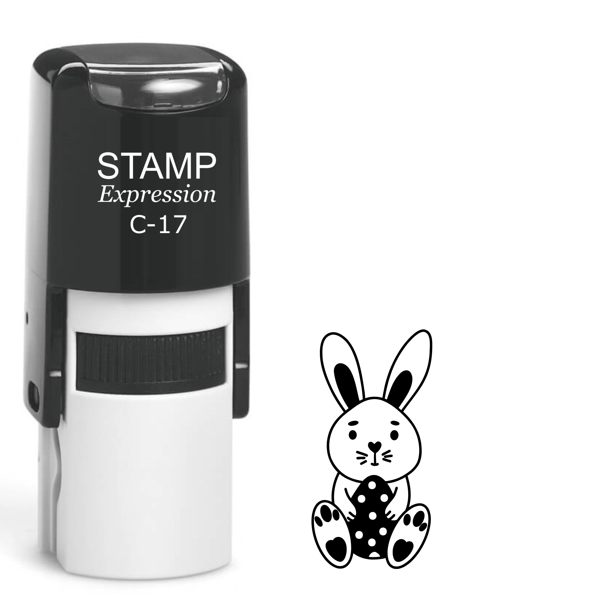 Easter bunny with egg silhouette Self Inking Rubber Stamp (SH-64500)