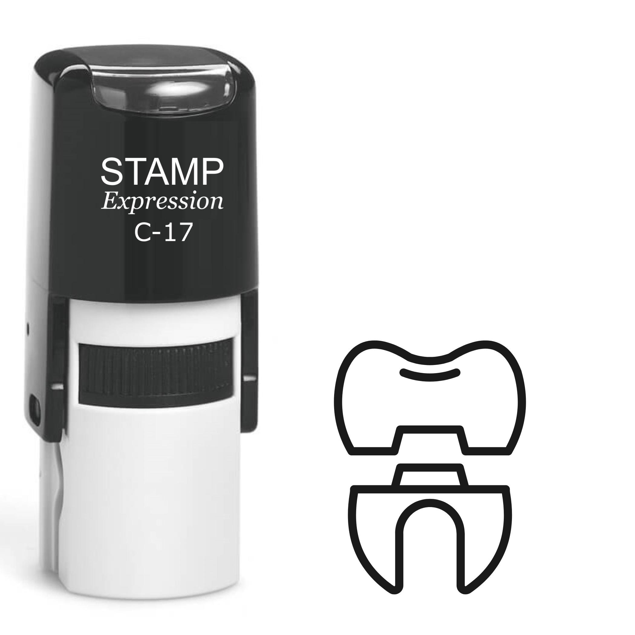 Tooth with crown dentist Self Inking Rubber Stamp (SH-64517)