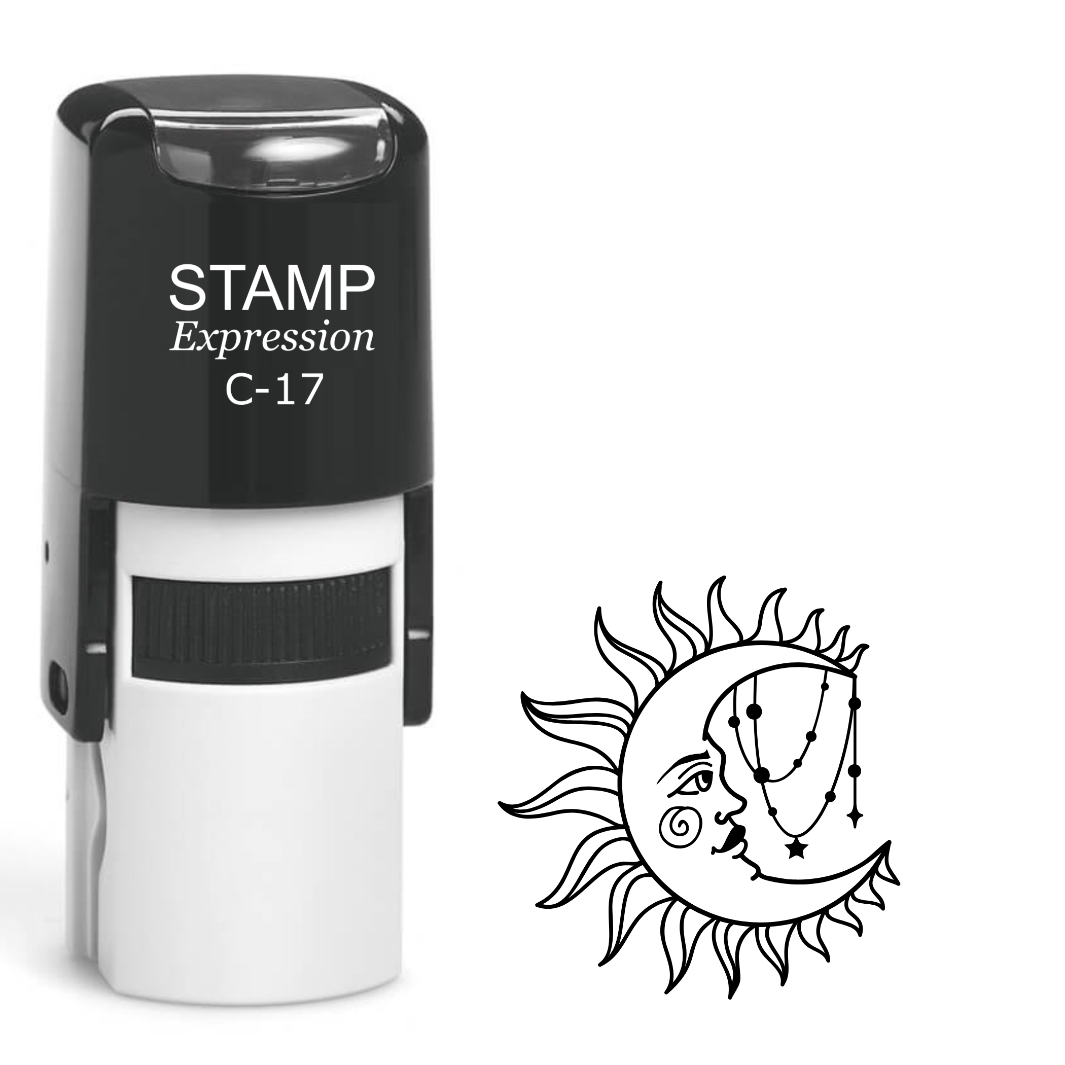 Majestic sun with crystal beads Self Inking Rubber Stamp (SH-64552)