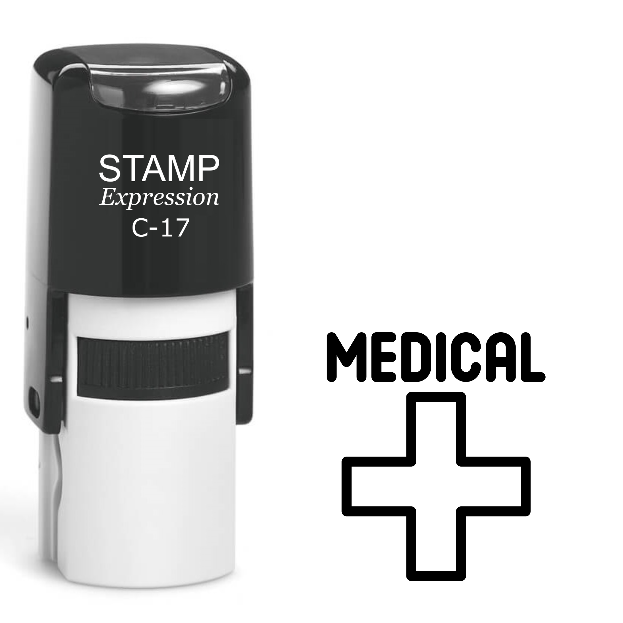 Medical cross outline with word medical over it Self Inking Rubber Stamp (SH-64553)